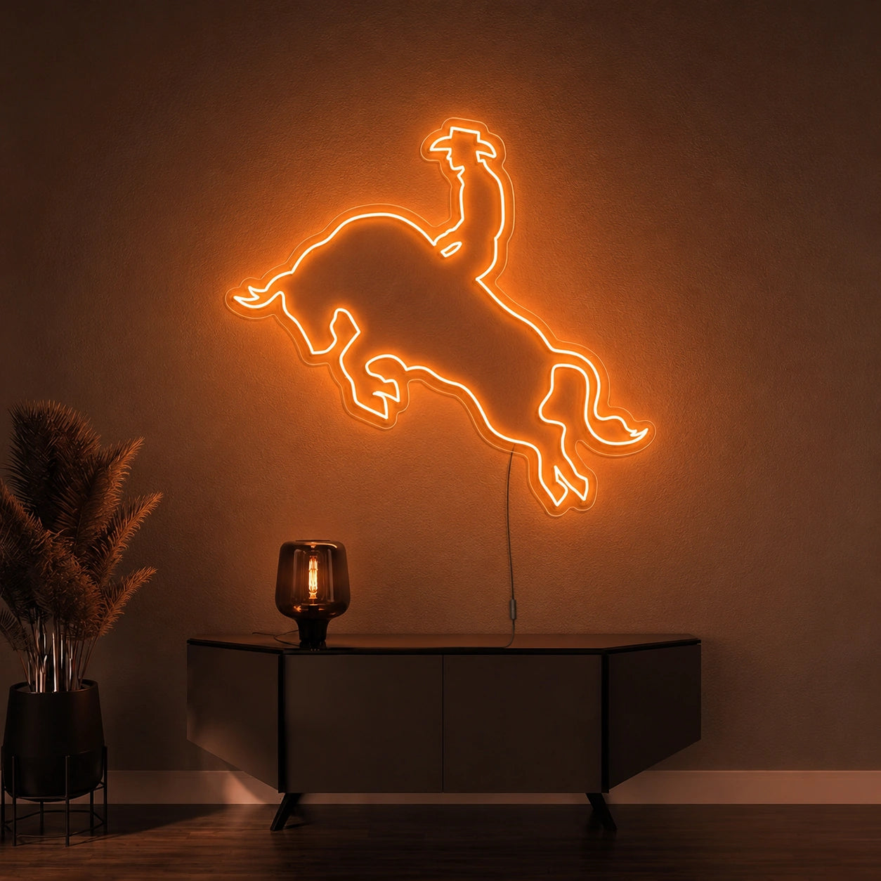 Orange Bull Rider Neon Sign LED Neon Sign high-converting product image