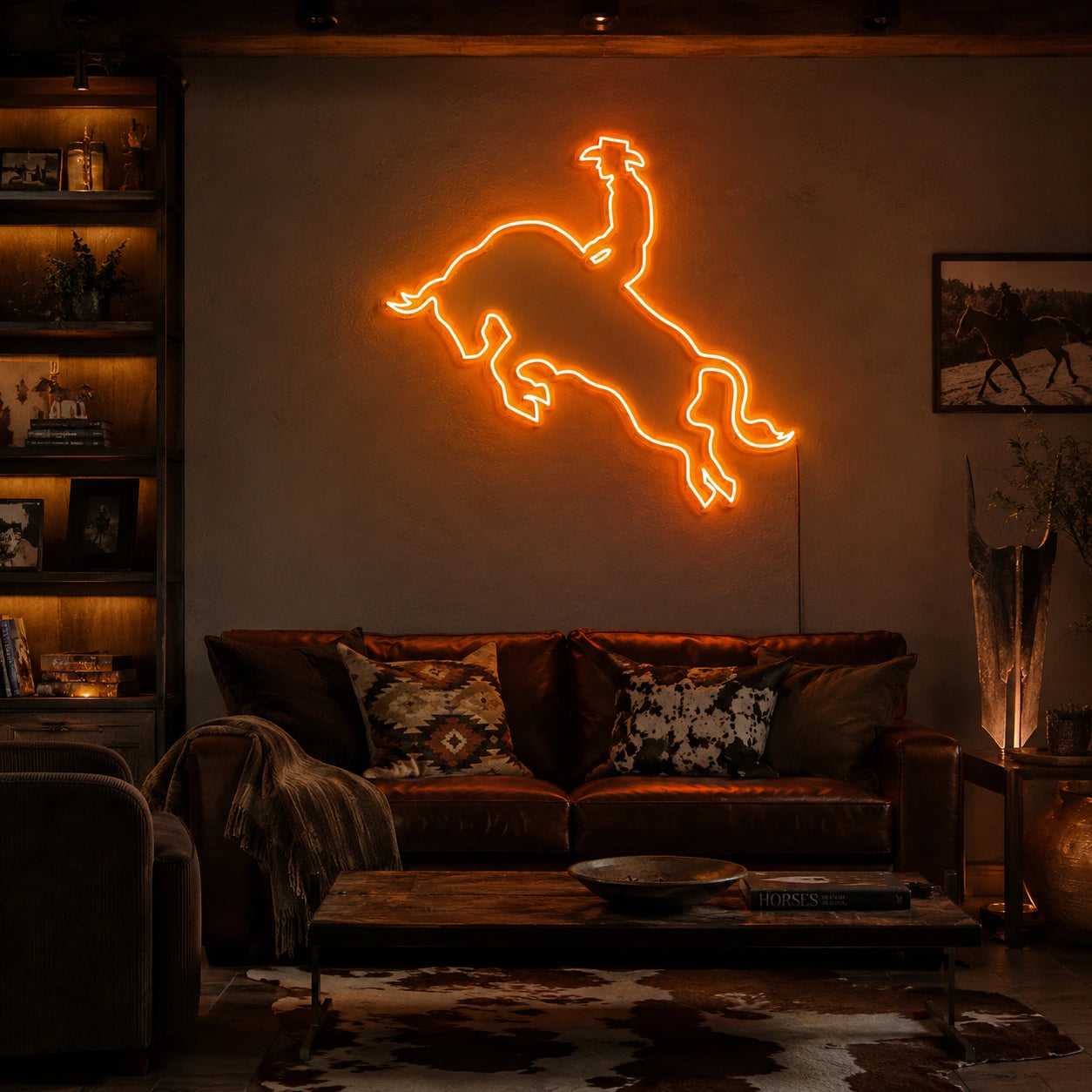 Orange Bull Rider Neon Sign LED Neon Sign real lifestyle scene