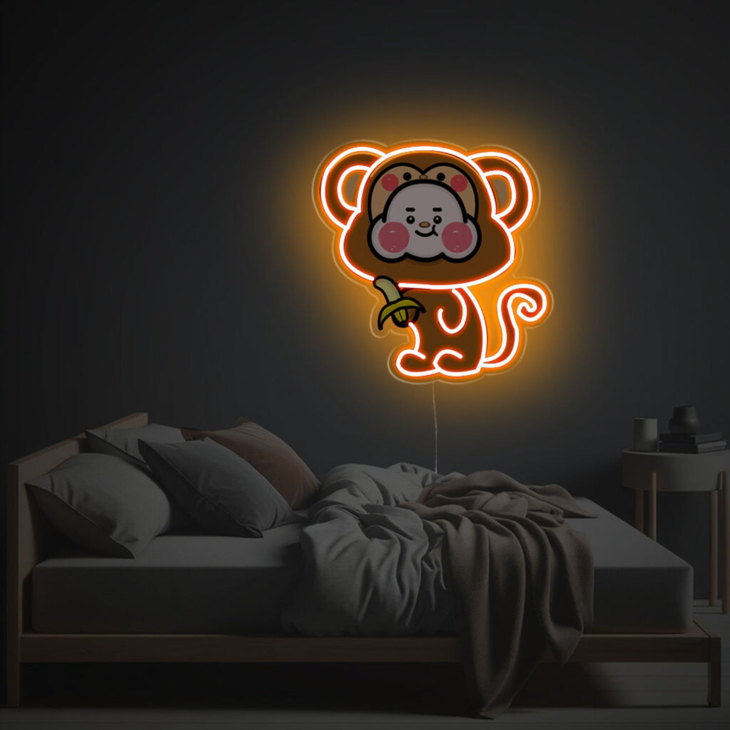 Orange Cheeky Monkey Led Neon Acrylic Artwork Bars Home Decor | Shineneon
