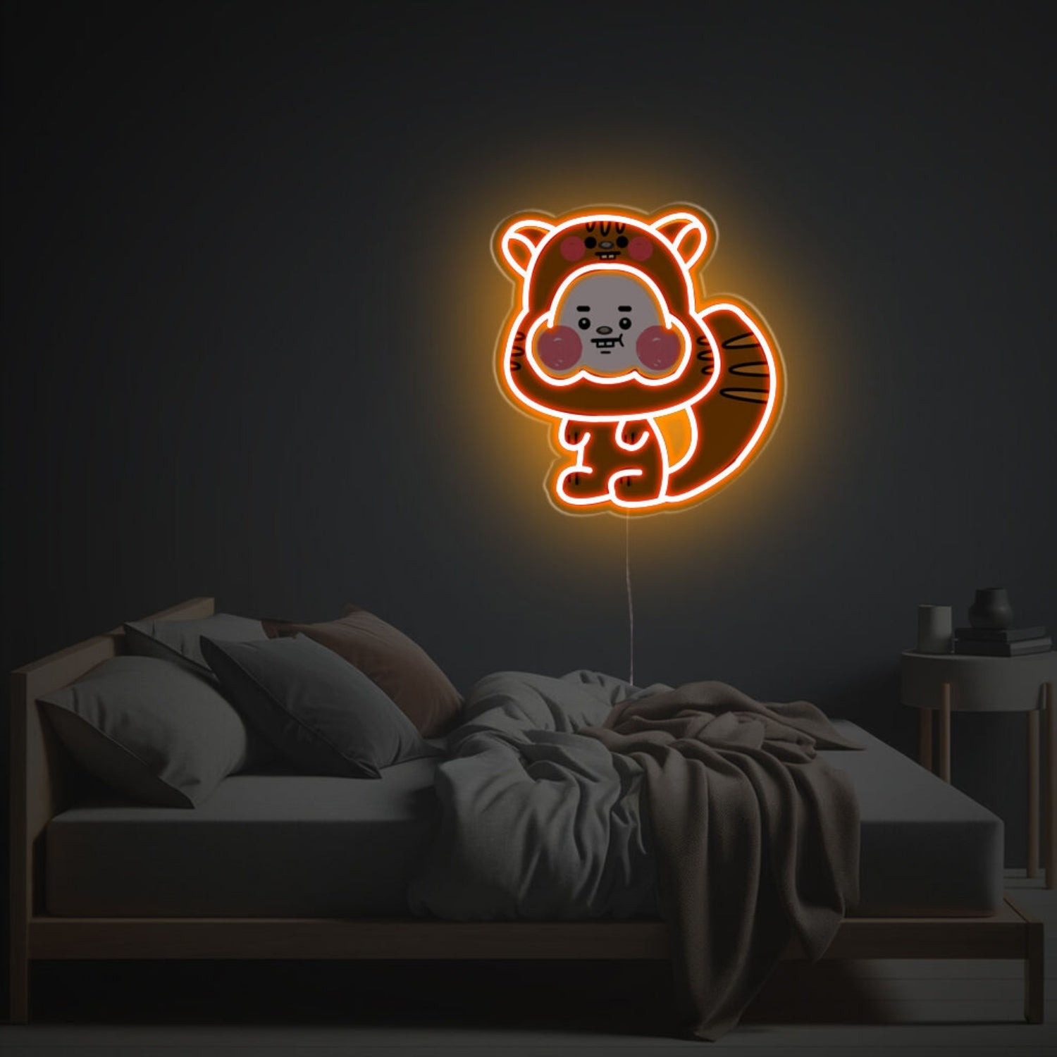 Orange Cheeky Squirrel Led Neon Acrylic Artwork Bars Home Decor | Shineneon