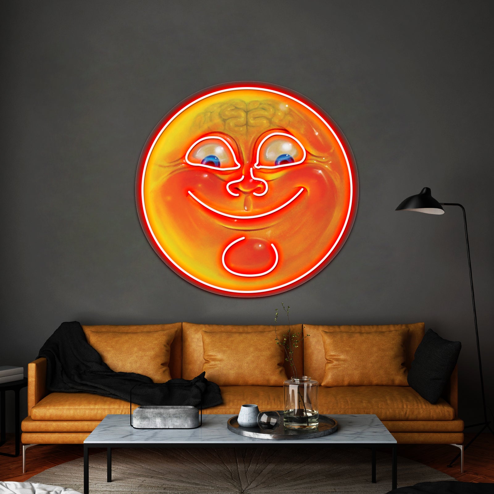 Orange Jelly Head Artwork Business Led Sign | Shineneon