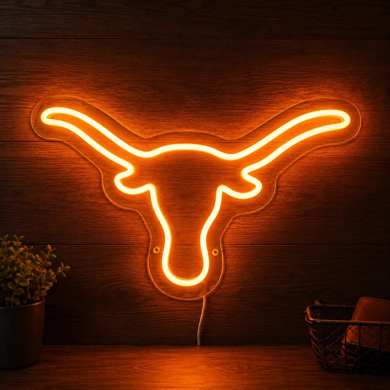 Orange Longhorn Outline Neon Sign LED Neon Sign high-converting product image
