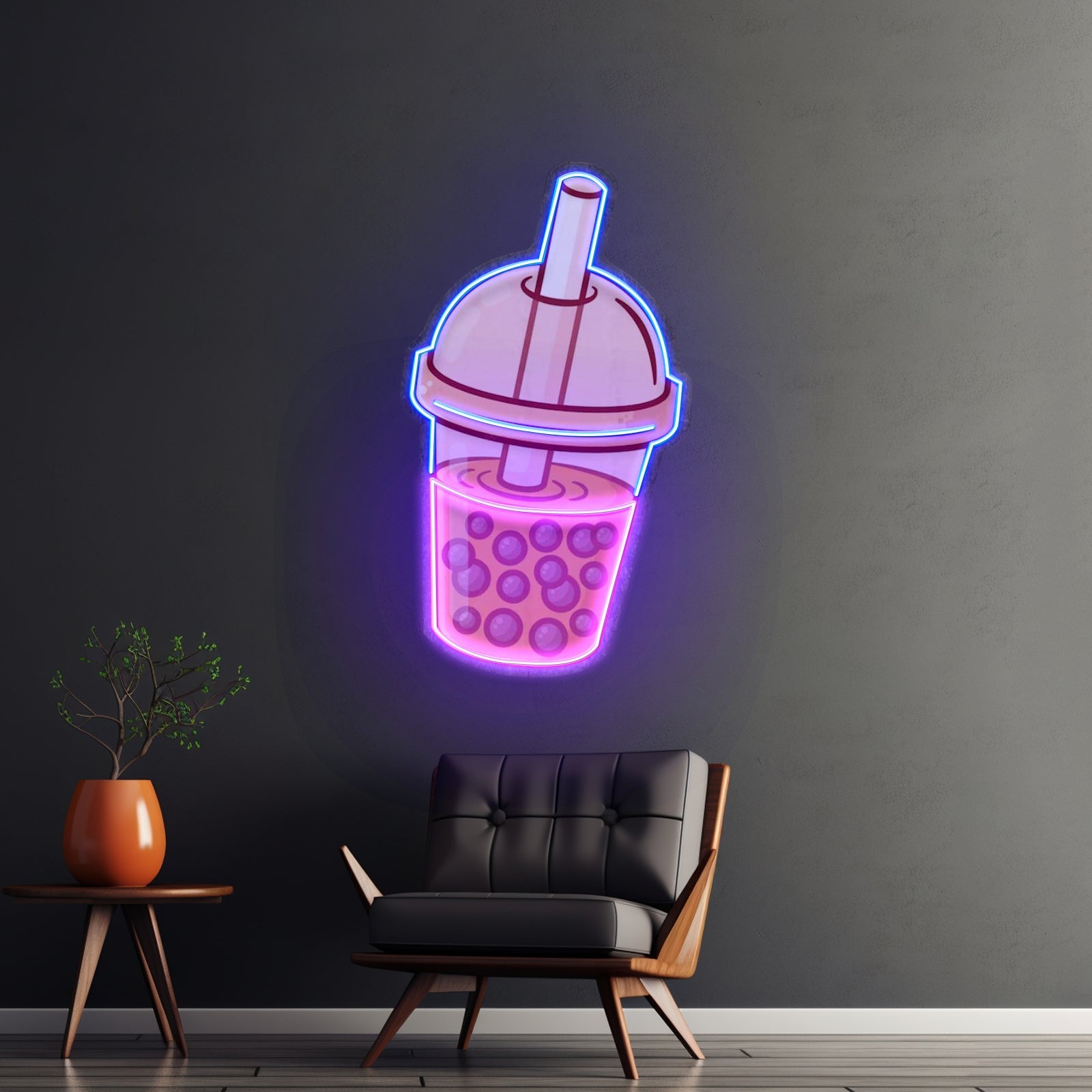 Orange Milktea Neon Acrylic Artwork - Shineneon