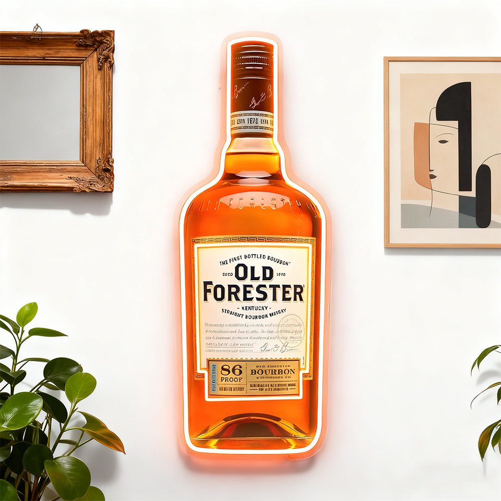 Bourbon Whiskey LED Neon Sign Retro Bar Man Cave Home Wall Lights