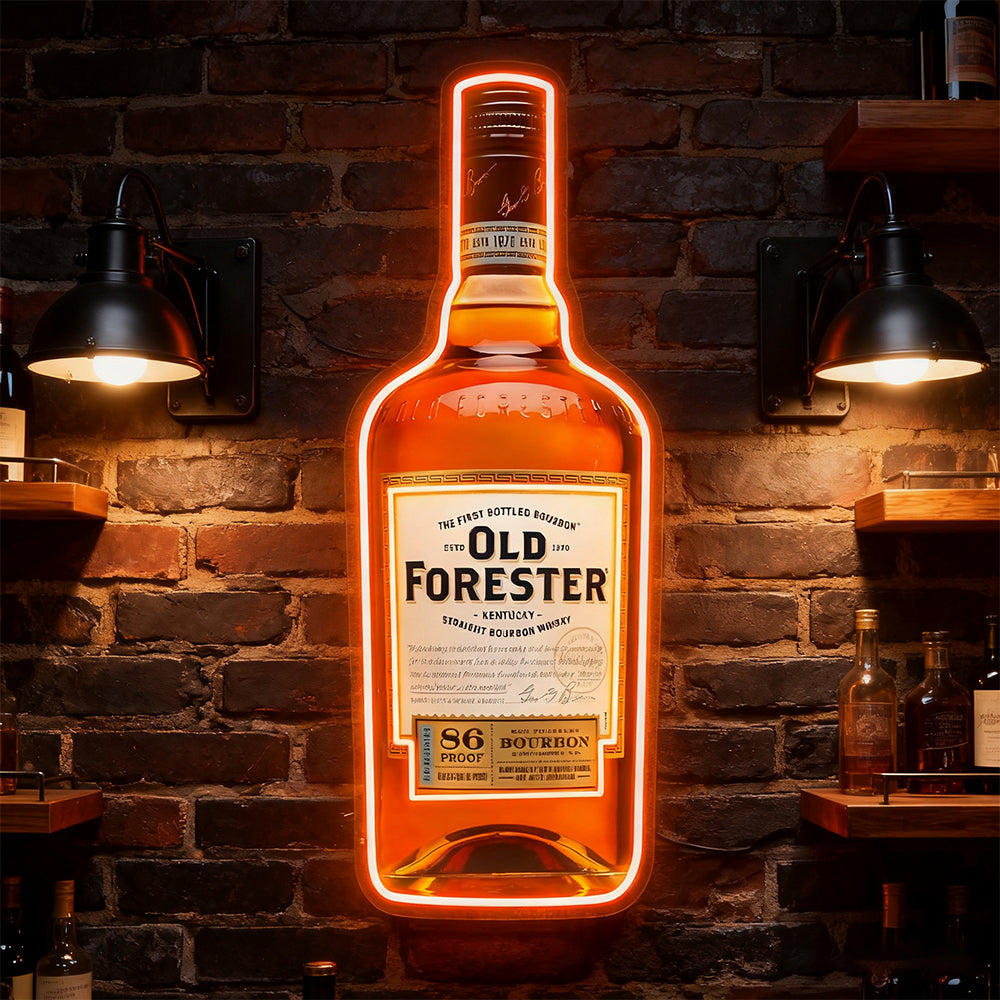 Bourbon Whiskey LED Neon Sign Retro Bar Man Cave Home Wall Lights