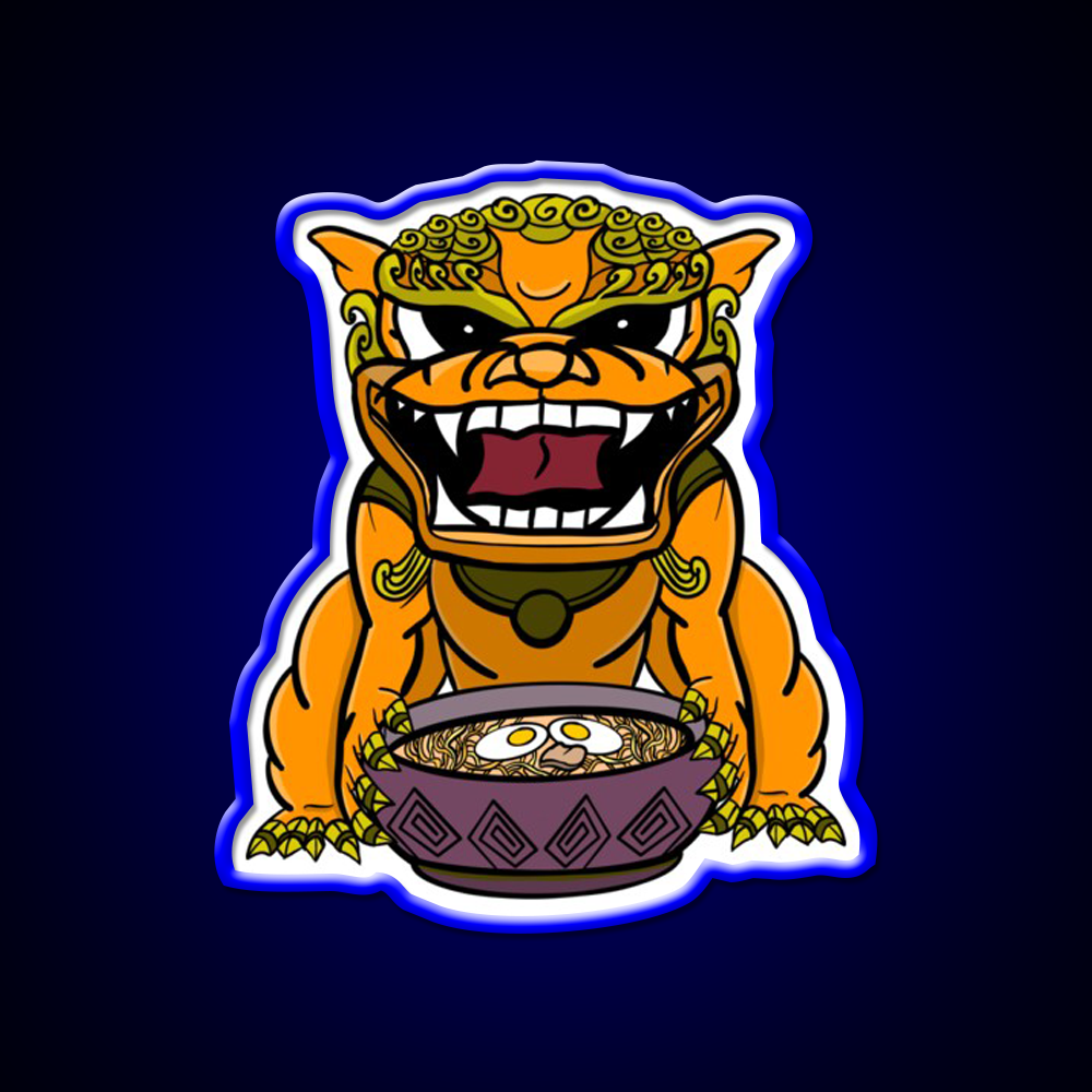 Orange Ramen Foo Dog Led Neon Sign Chinese Food Rgb Color