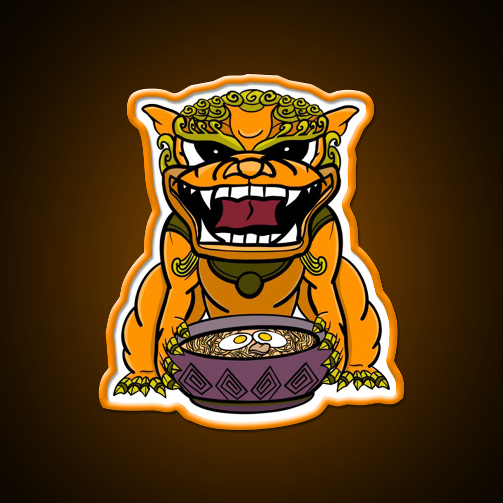 Orange Ramen Foo Dog Led Neon Sign Chinese Food Rgb Color