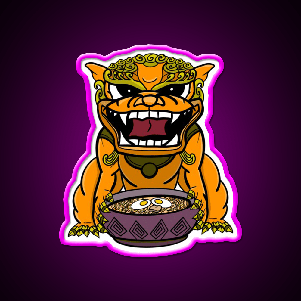 Orange Ramen Foo Dog Led Neon Sign Chinese Food Rgb Color - Shineneon