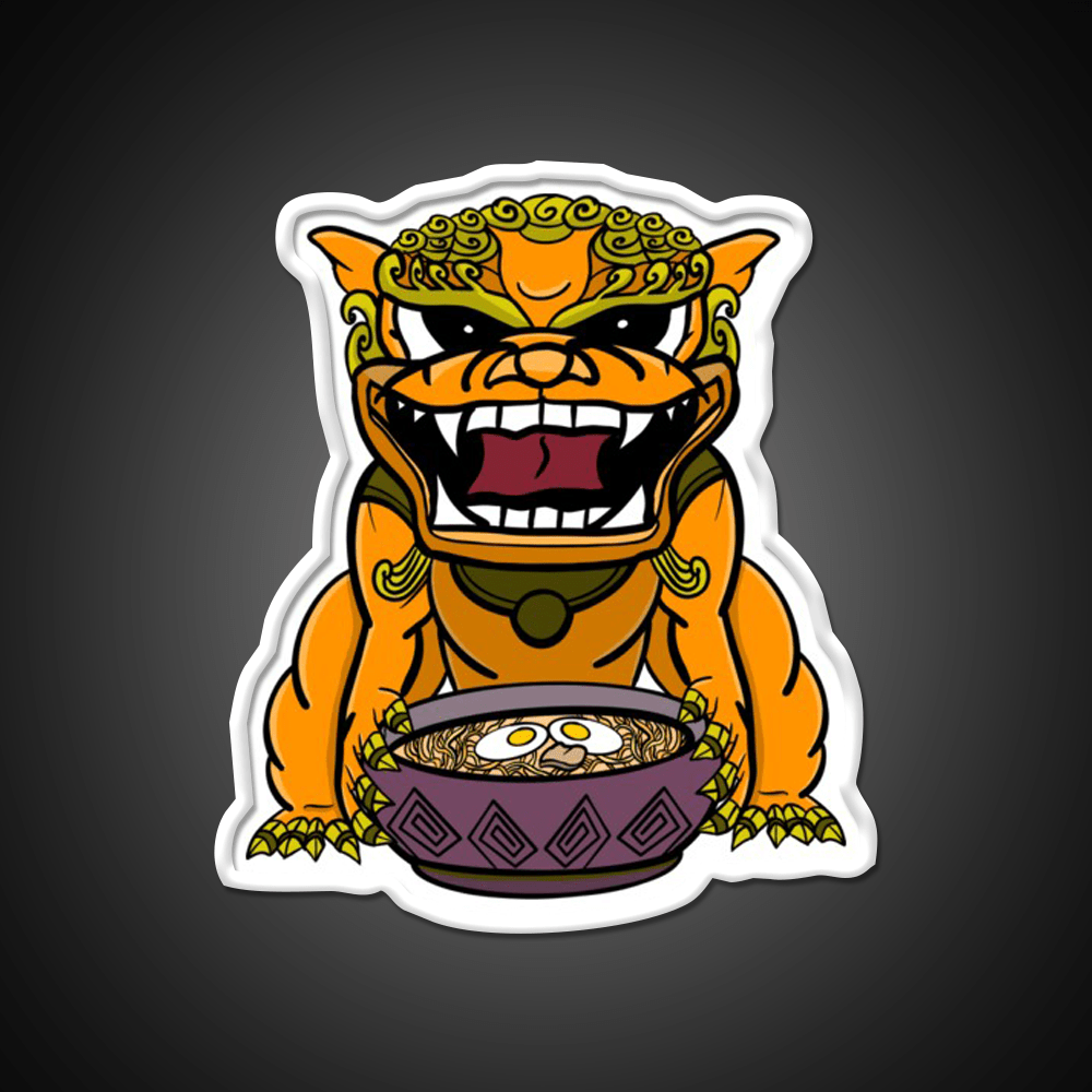 Orange Ramen Foo Dog Led Neon Sign Chinese Food Rgb Color - Shineneon