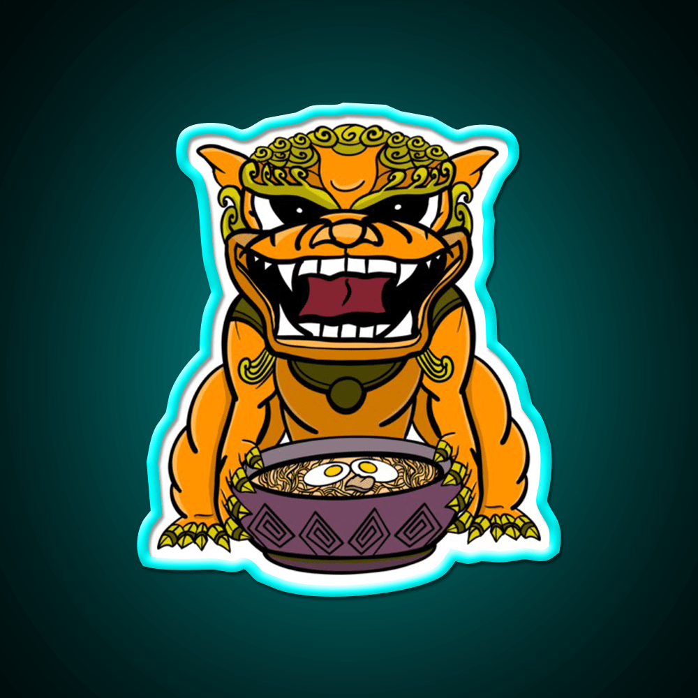 Orange Ramen Foo Dog Led Neon Sign Chinese Food Rgb Color - Shineneon