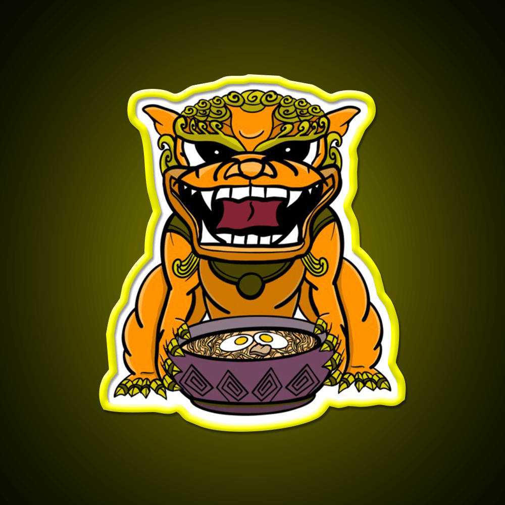 Orange Ramen Foo Dog Led Neon Sign Chinese Food Rgb Color - Shineneon