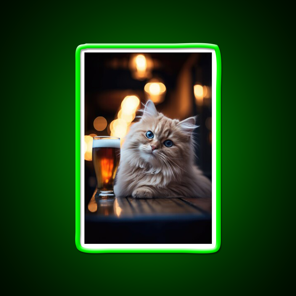 Orange Tabby Ale Man Cave Bar Led Neon Sign Rgb Color