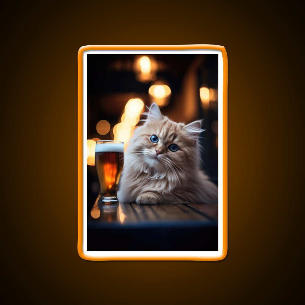 Orange Tabby Ale Man Cave Bar Led Neon Sign Rgb Color