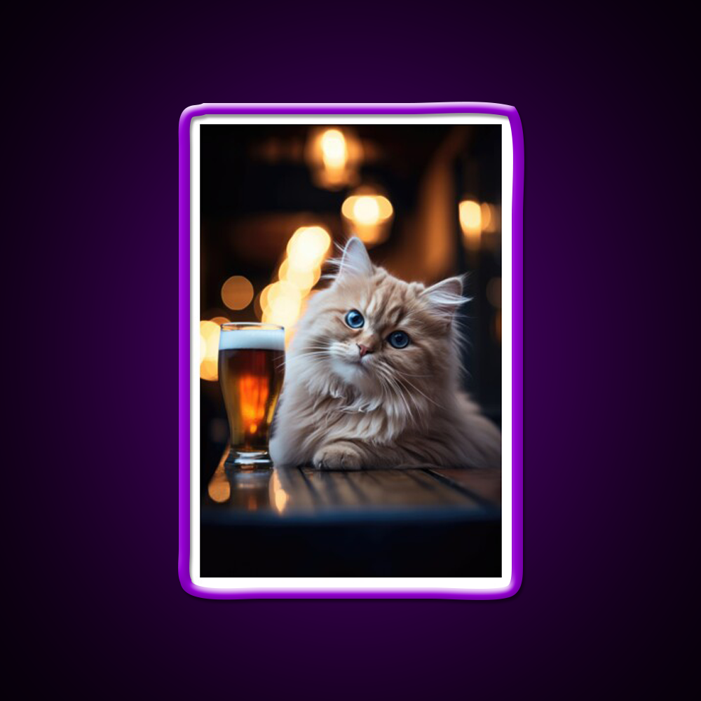 Orange Tabby Ale Man Cave Bar Led Neon Sign Rgb Color