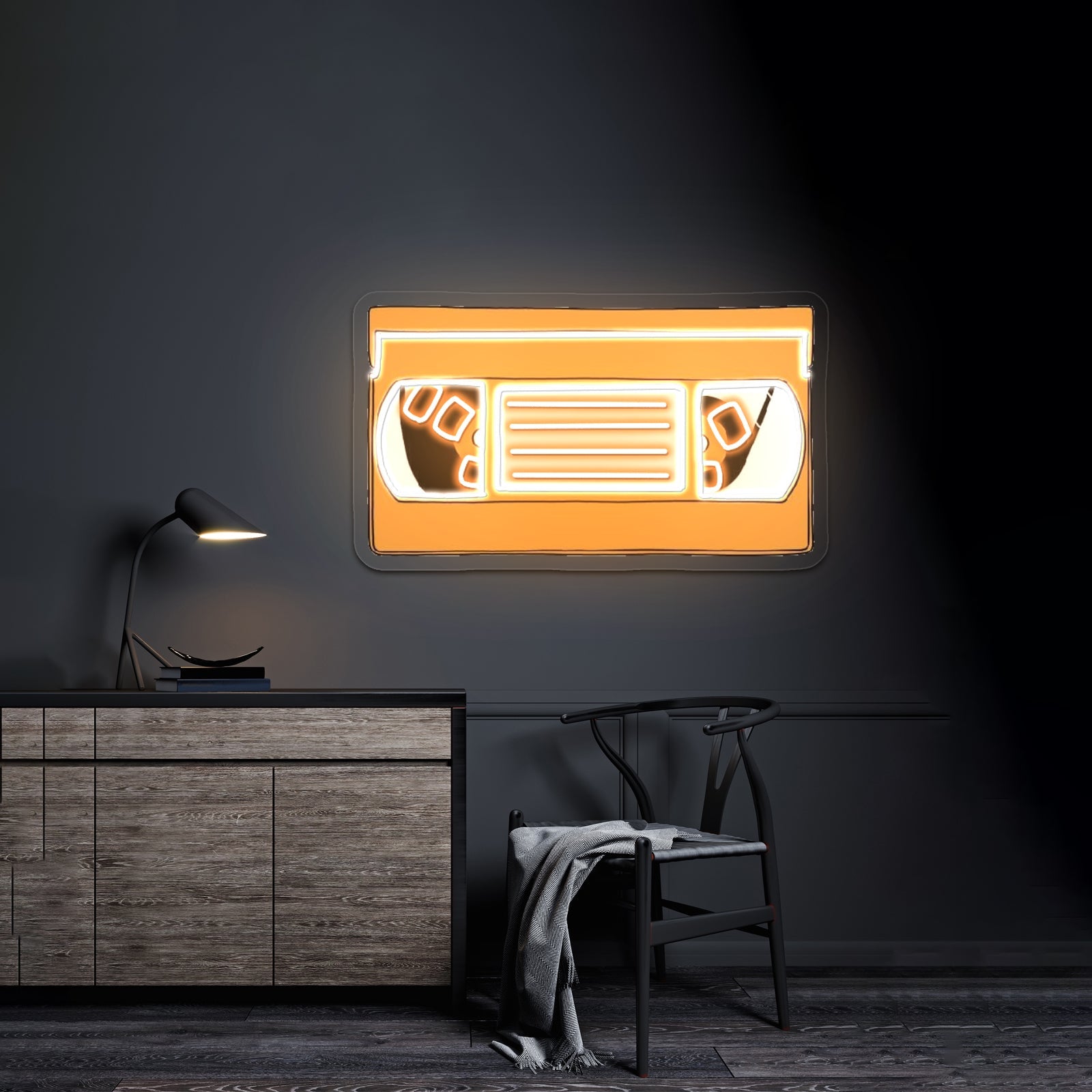 Orange Vhs Artwork Led Signs For Business - Shineneon