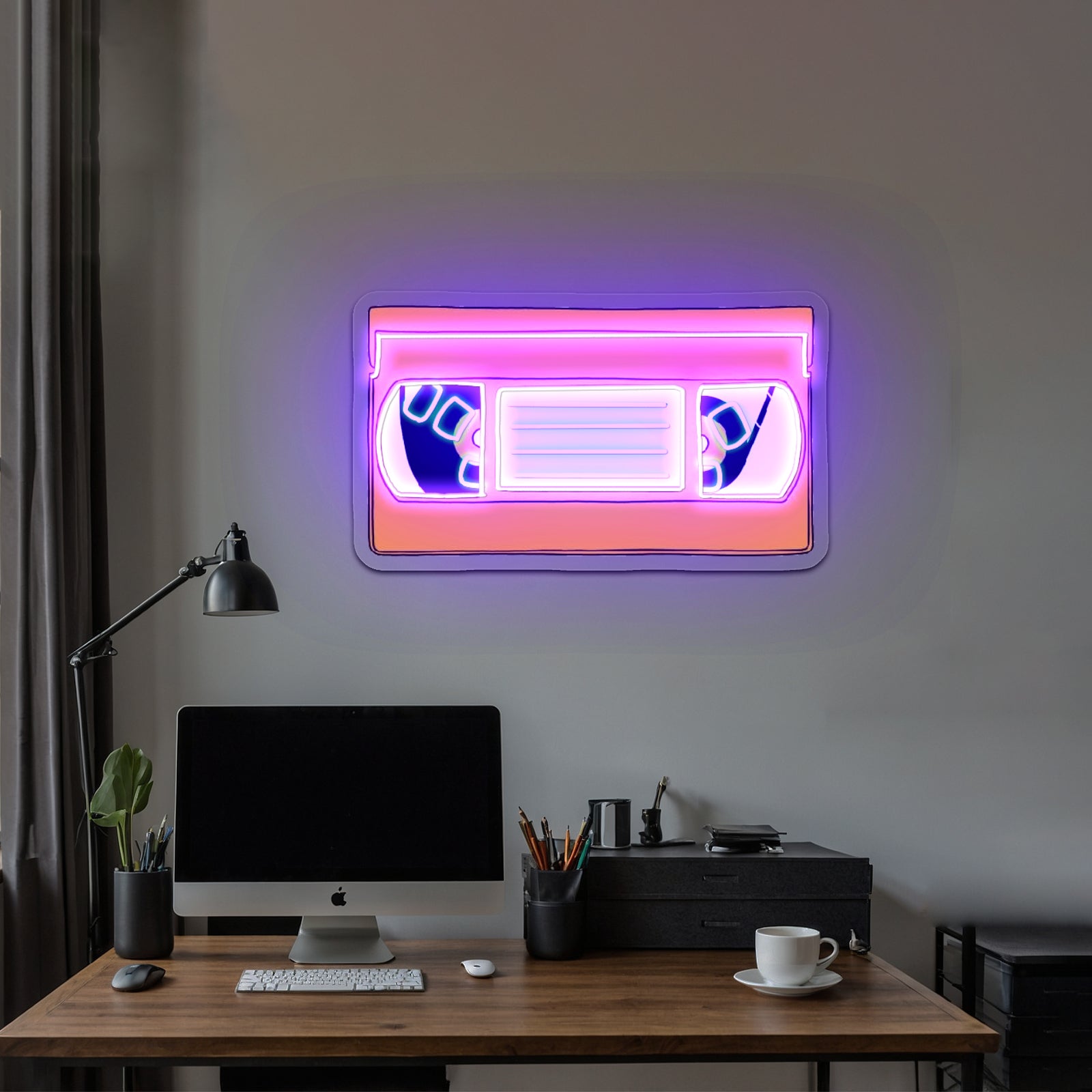 Orange Vhs Artwork Led Signs For Business