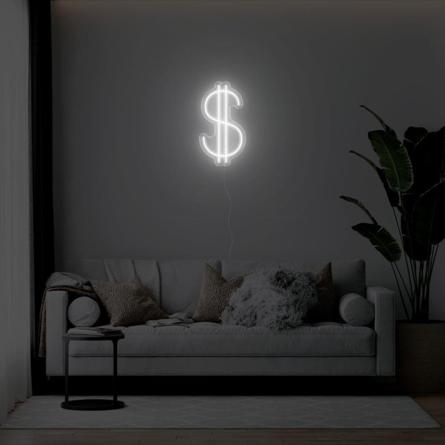 Orange-Yellow Dollar Sign Led Neon Sign For Living Room Wall Decor | Shineneon