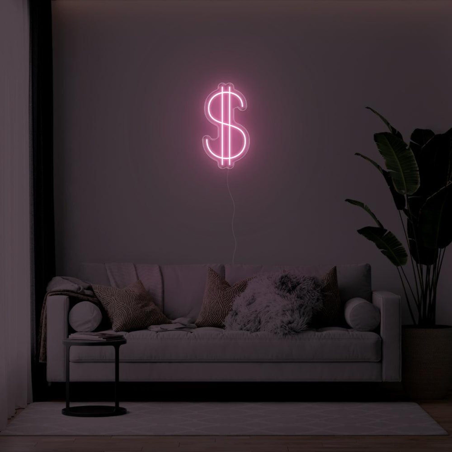 Orange-Yellow Dollar Sign Led Neon Sign For Living Room Wall Decor | Shineneon
