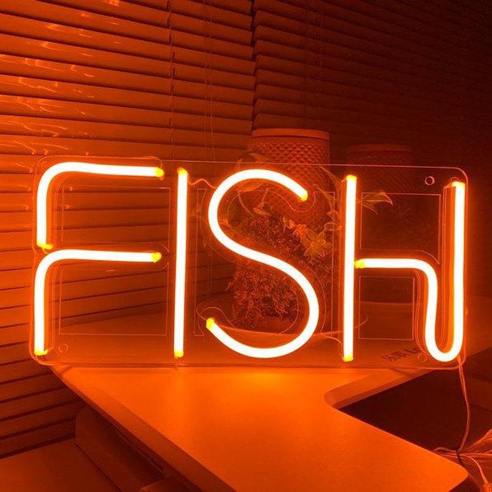 Orange-Yellow Fish Led Neon Sign For Indoor Marine Decor | Shineneon