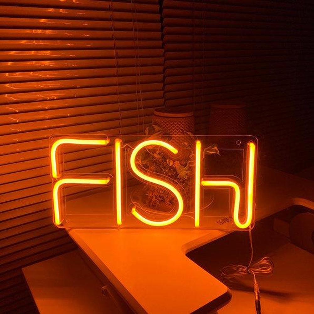 Orange-Yellow Fish Led Neon Sign For Indoor Marine Decor | Shineneon