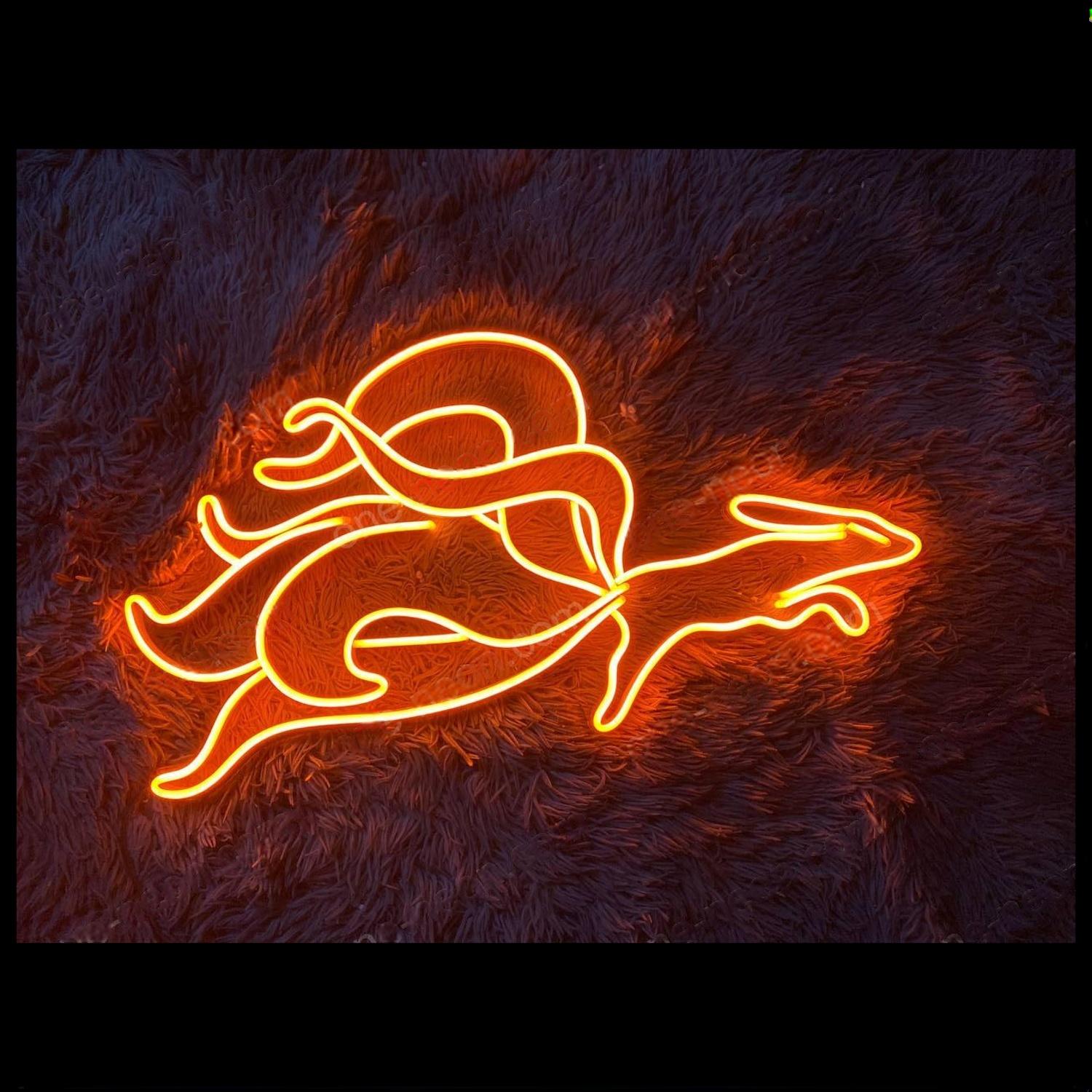 Orange-Yellow Fox Led Neon Sign For Indoor Bar Cafe Decor | Shineneon