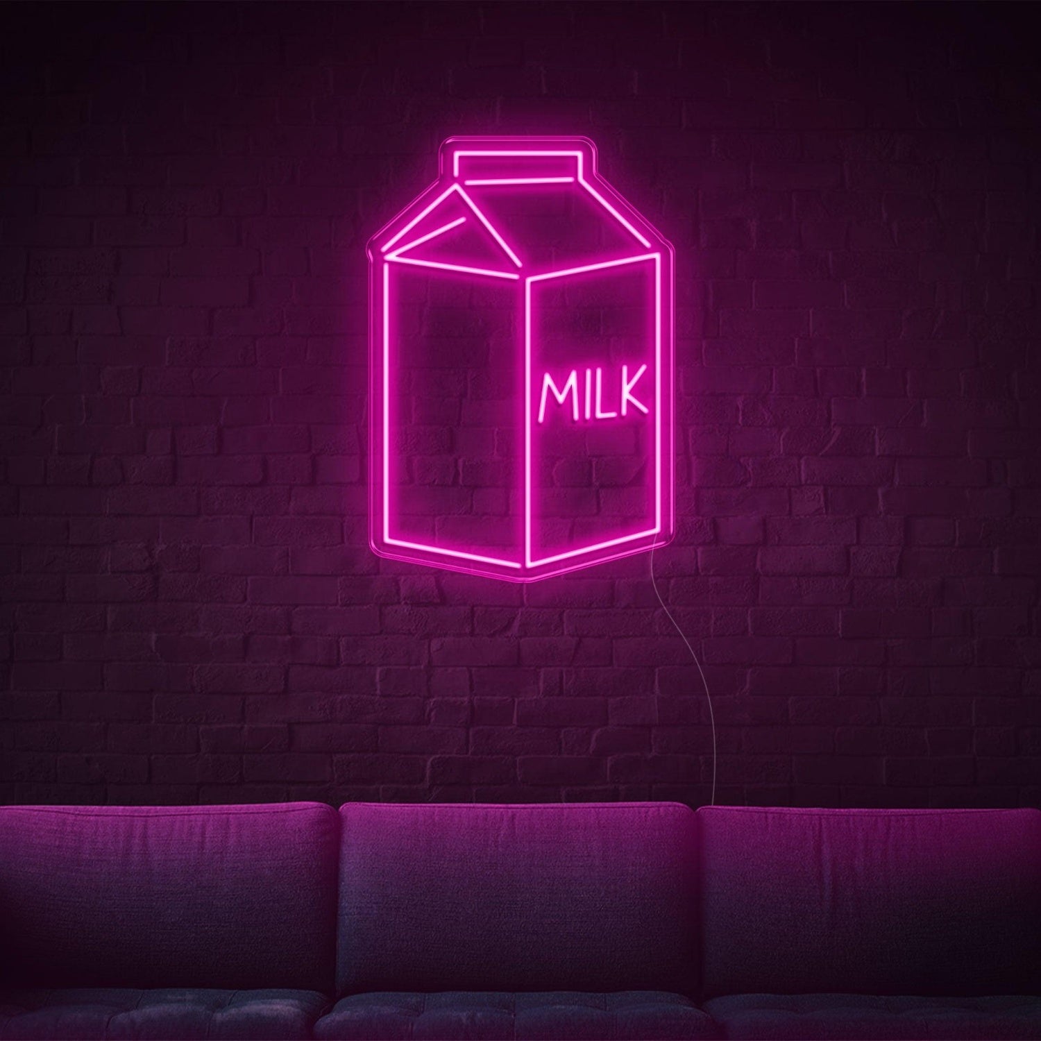 Orange-Yellow Milk Box Led Neon Sign For Living Room Cafe Decor | Shineneon