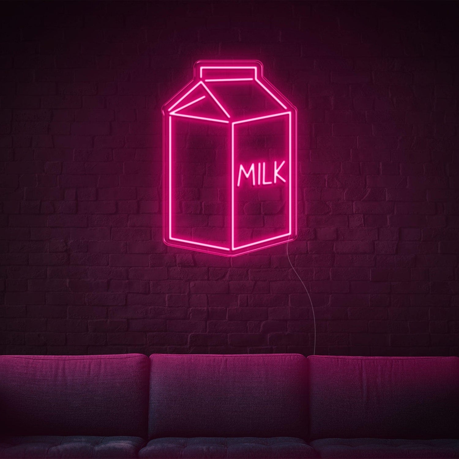 Orange-Yellow Milk Box Led Neon Sign For Living Room Cafe Decor | Shineneon