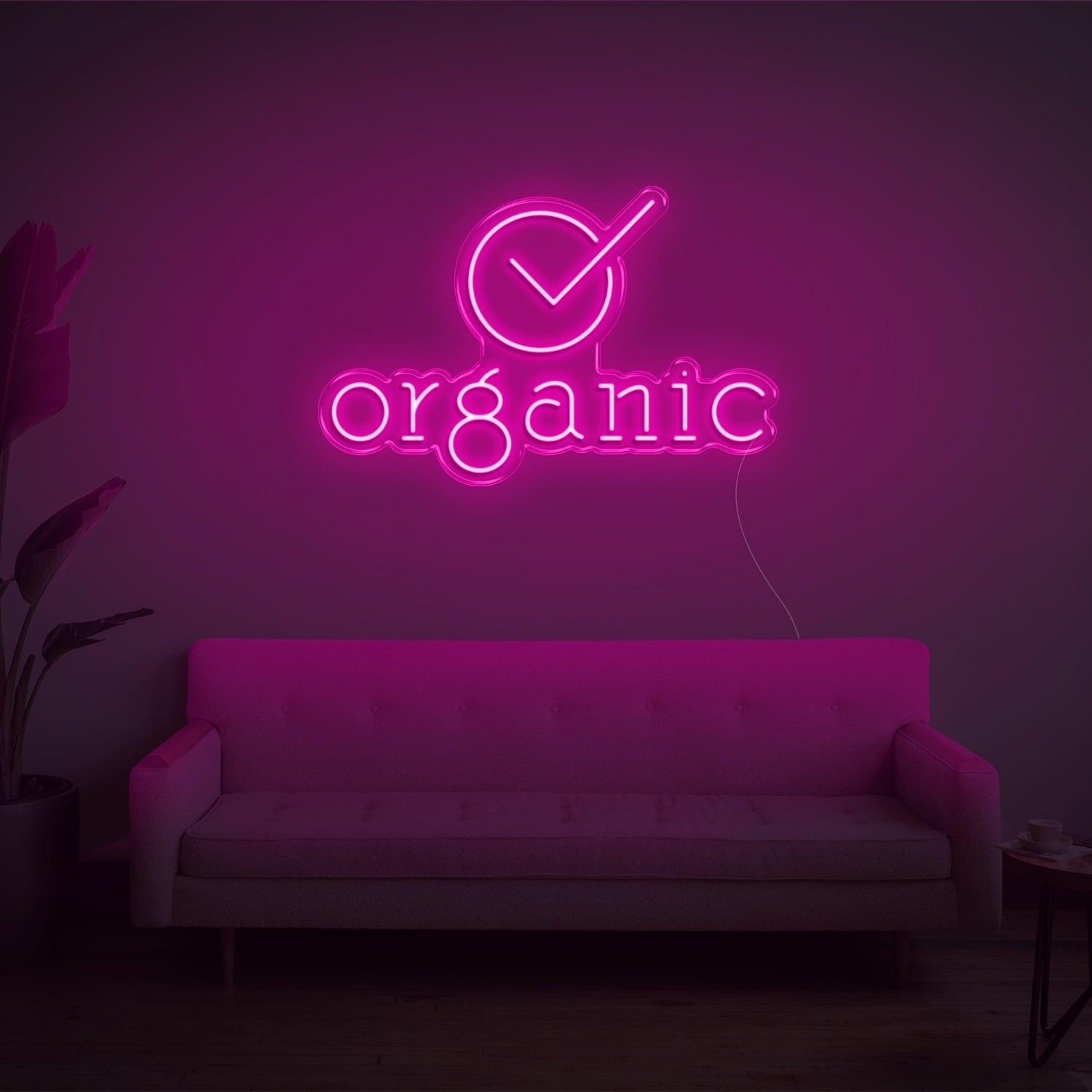 Organic Circle Checkmark Bright Green Led Neon Sign For Shop Home Decor | Shineneon