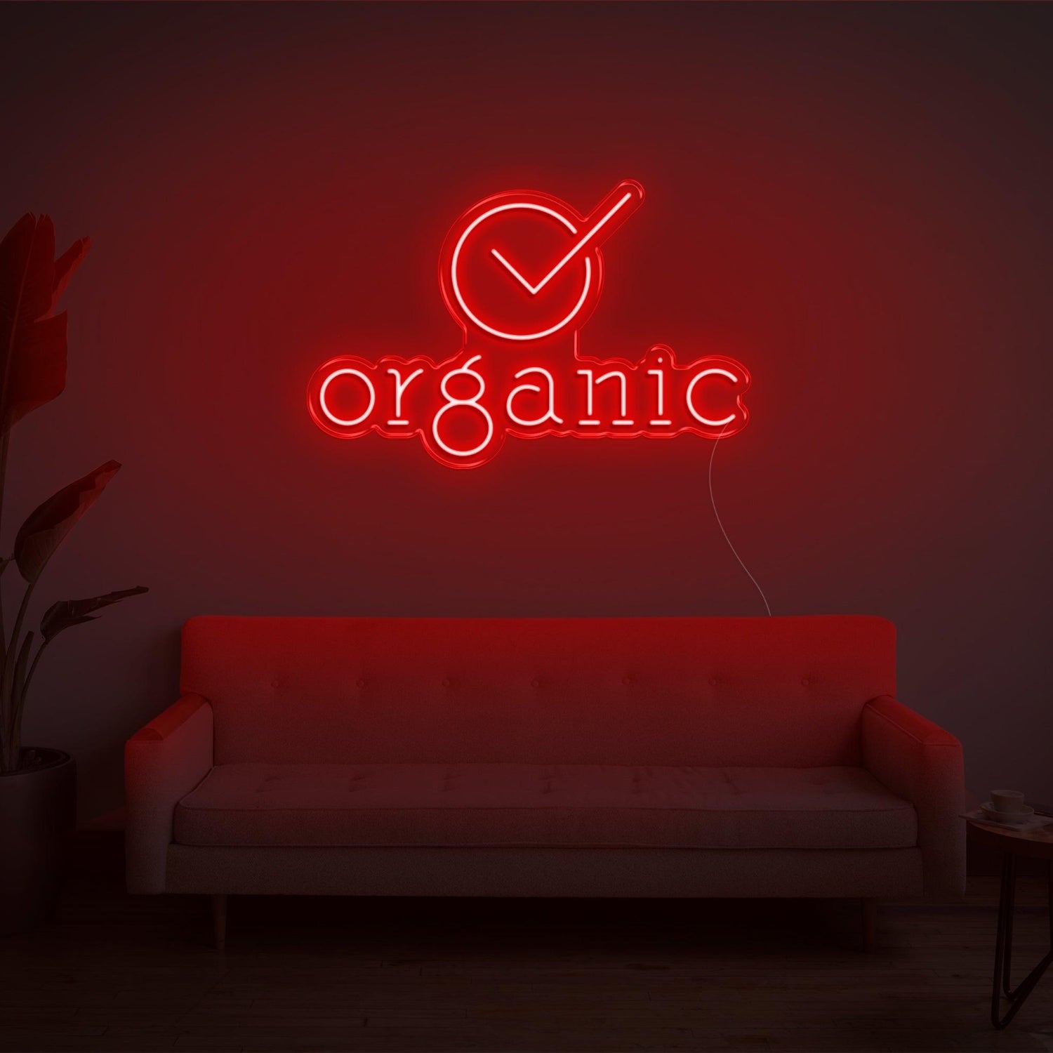 Organic Circle Checkmark Bright Green Led Neon Sign For Shop Home Decor | Shineneon