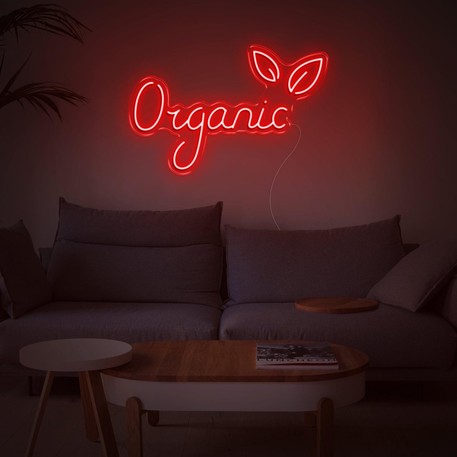 Organic Leaf Pink Led Neon Sign Modern Living Room Decor | Shineneon