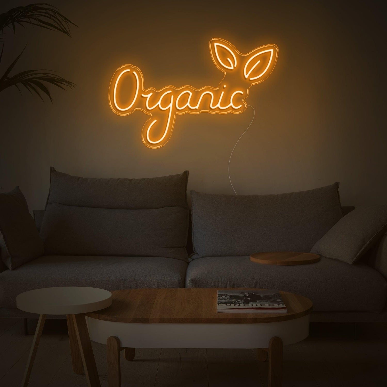 Organic Leaf Pink Led Neon Sign Modern Living Room Decor | Shineneon