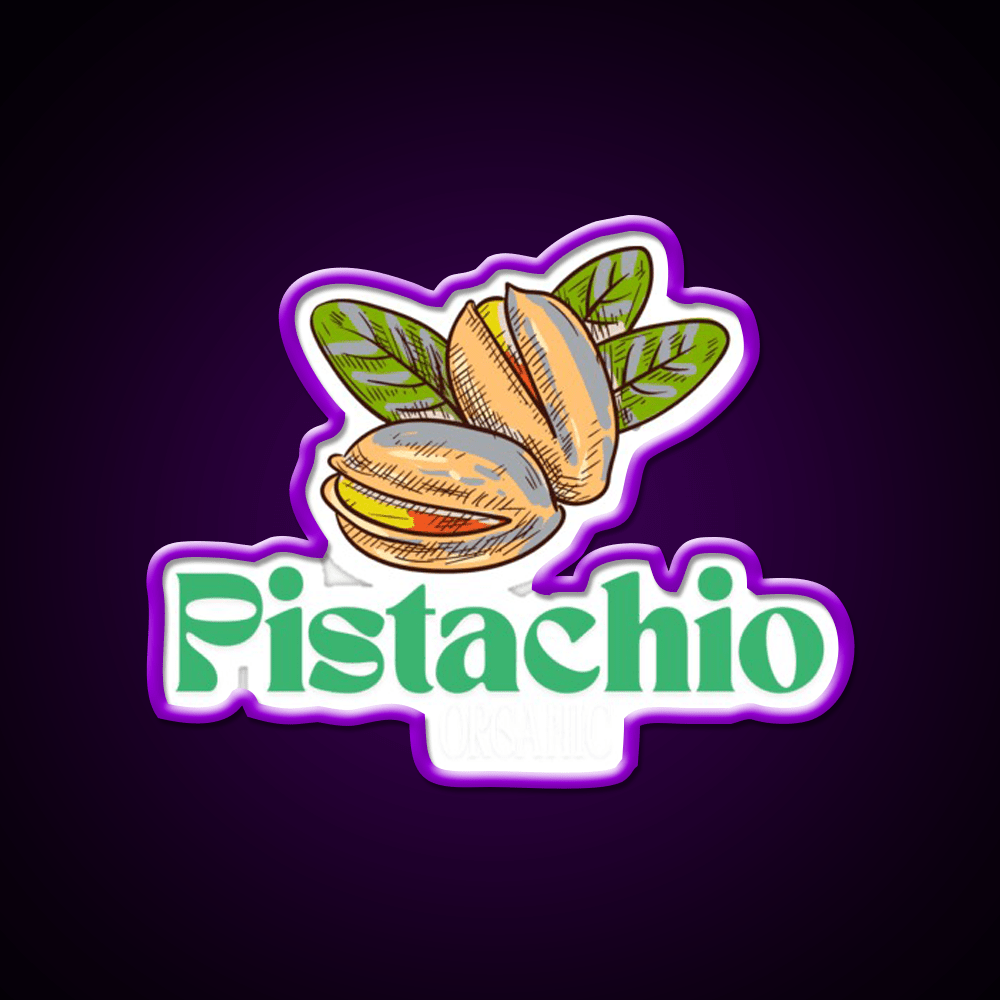 Organic Pistachio Logo Snack Food Led Neon Sign Rgb Color - Shineneon
