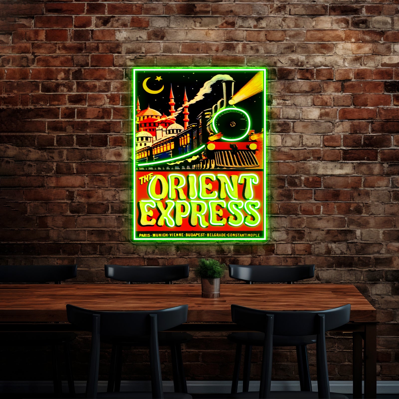 Orient Express Vintage 1936 Passenger Train Advertising Print Wall Artwork Neon Signs | Shineneon