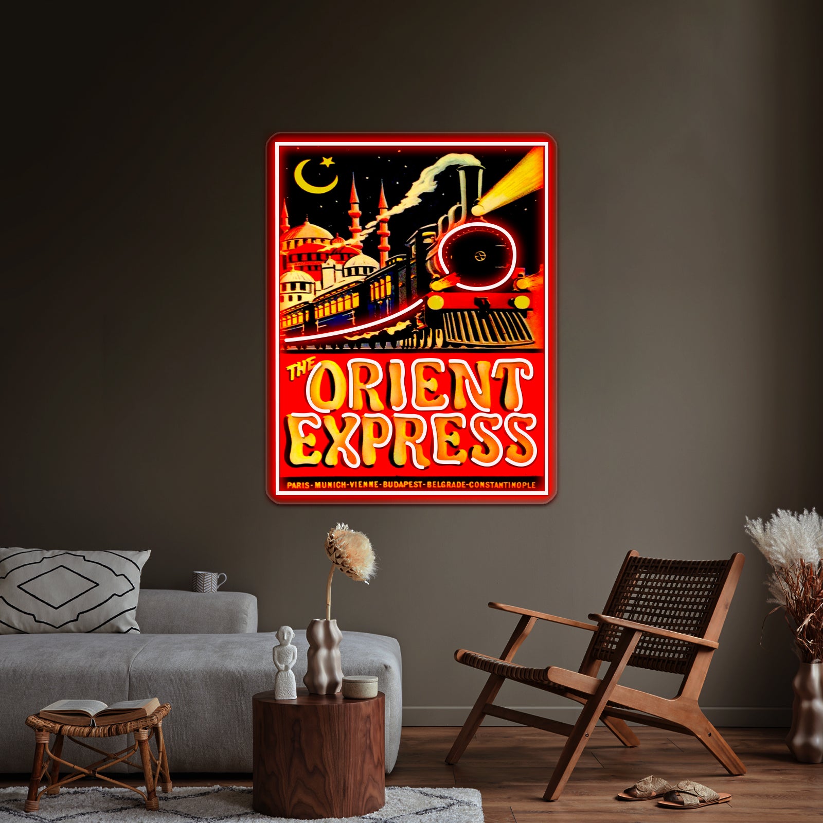 Orient Express Vintage 1936 Passenger Train Advertising Print Wall Artwork Neon Signs | Shineneon