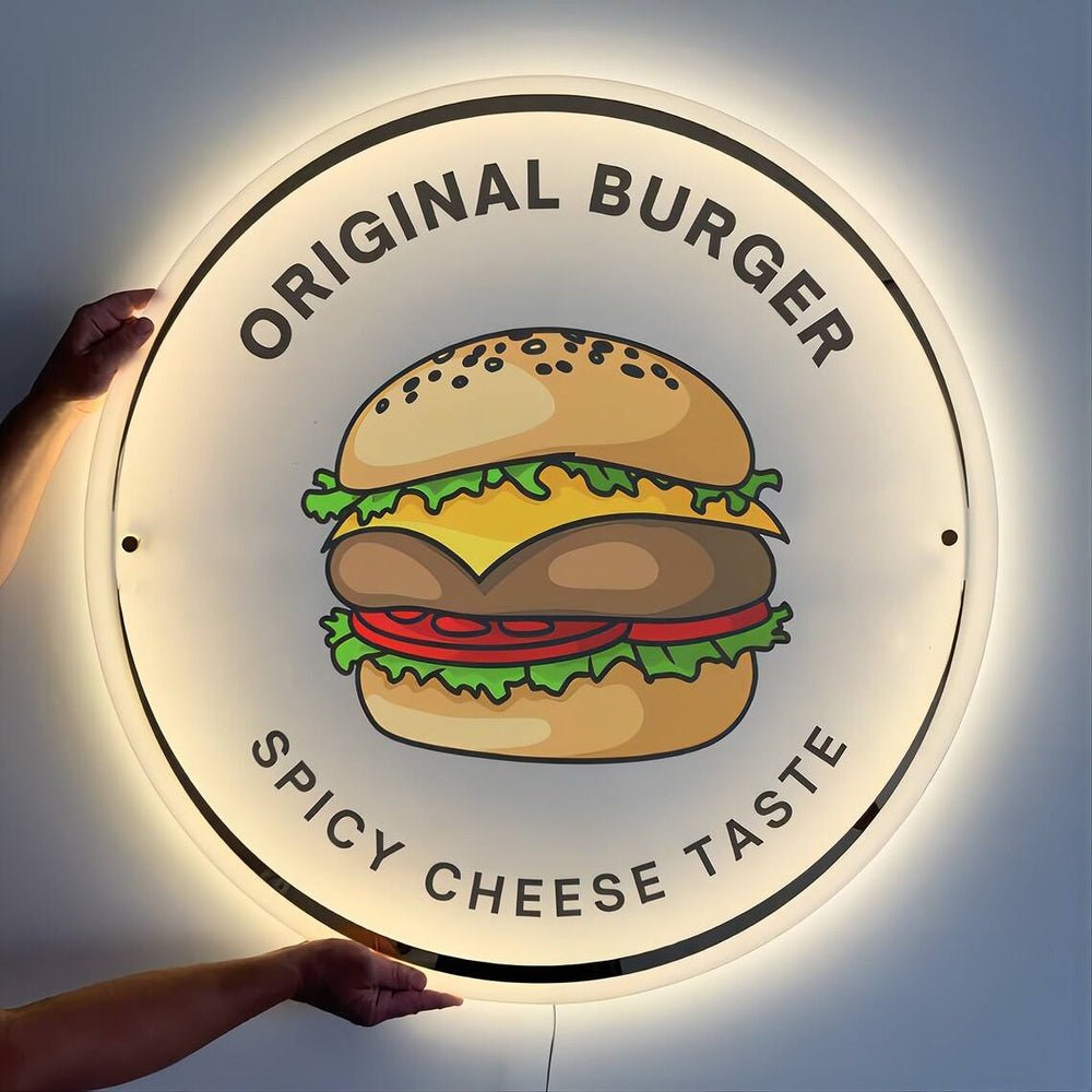 Original Burger Sign Acrylic Business Logo Sign - Shineneon