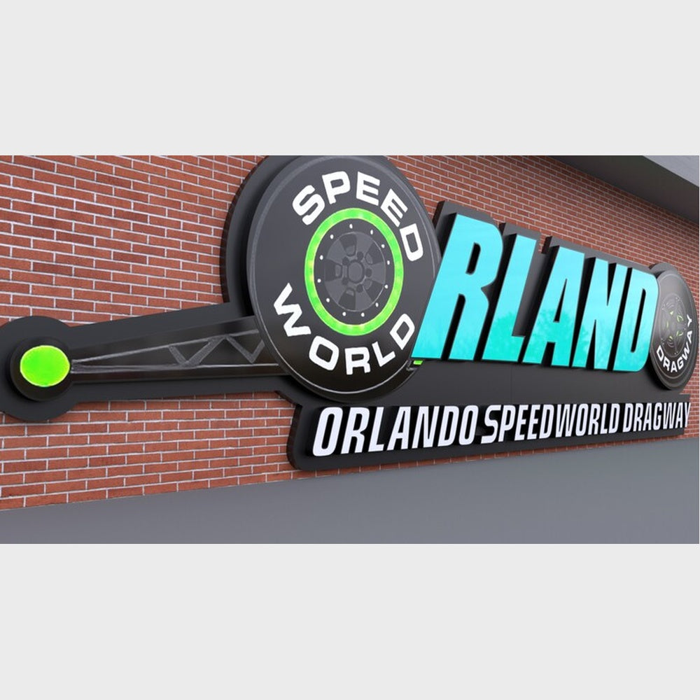 Orland Speed World Dragway 3D Frontlit Channel Letters Led Light Sign