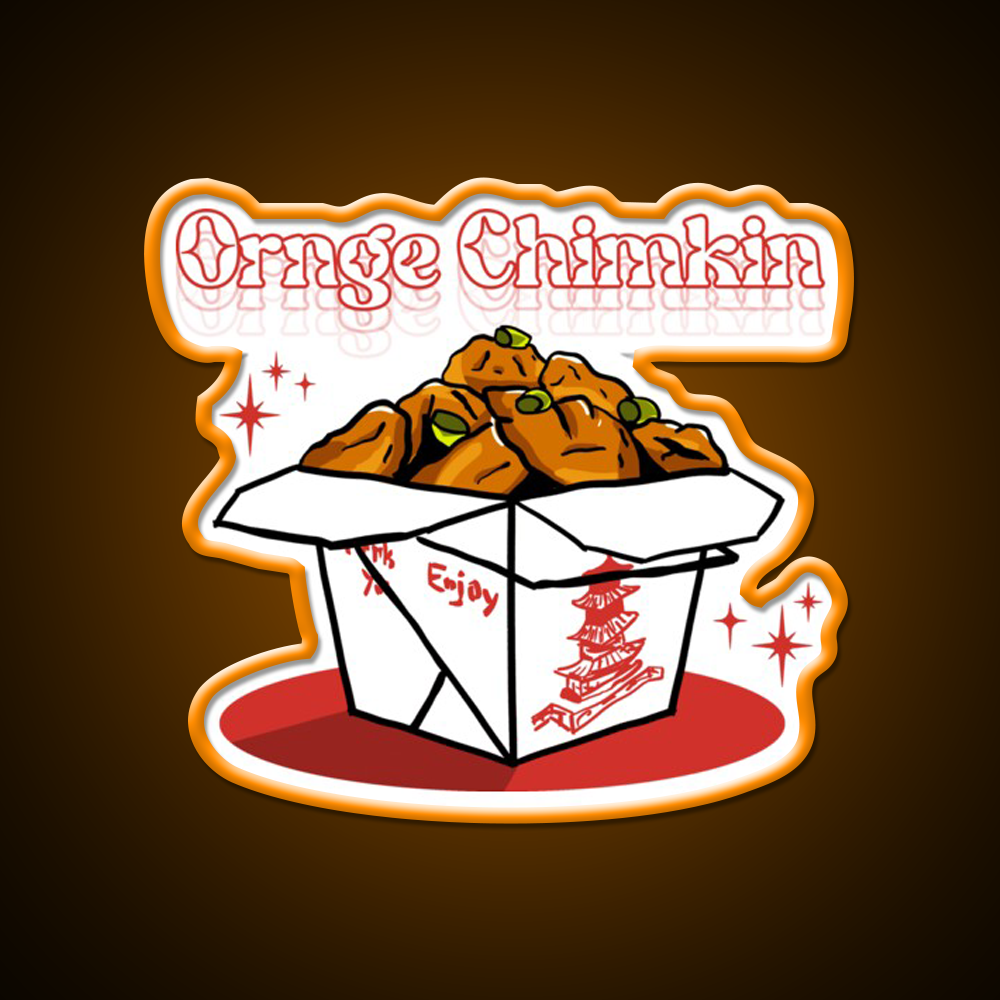Ornge Chimkin Led Neon Sign Chinese Food Rgb Color