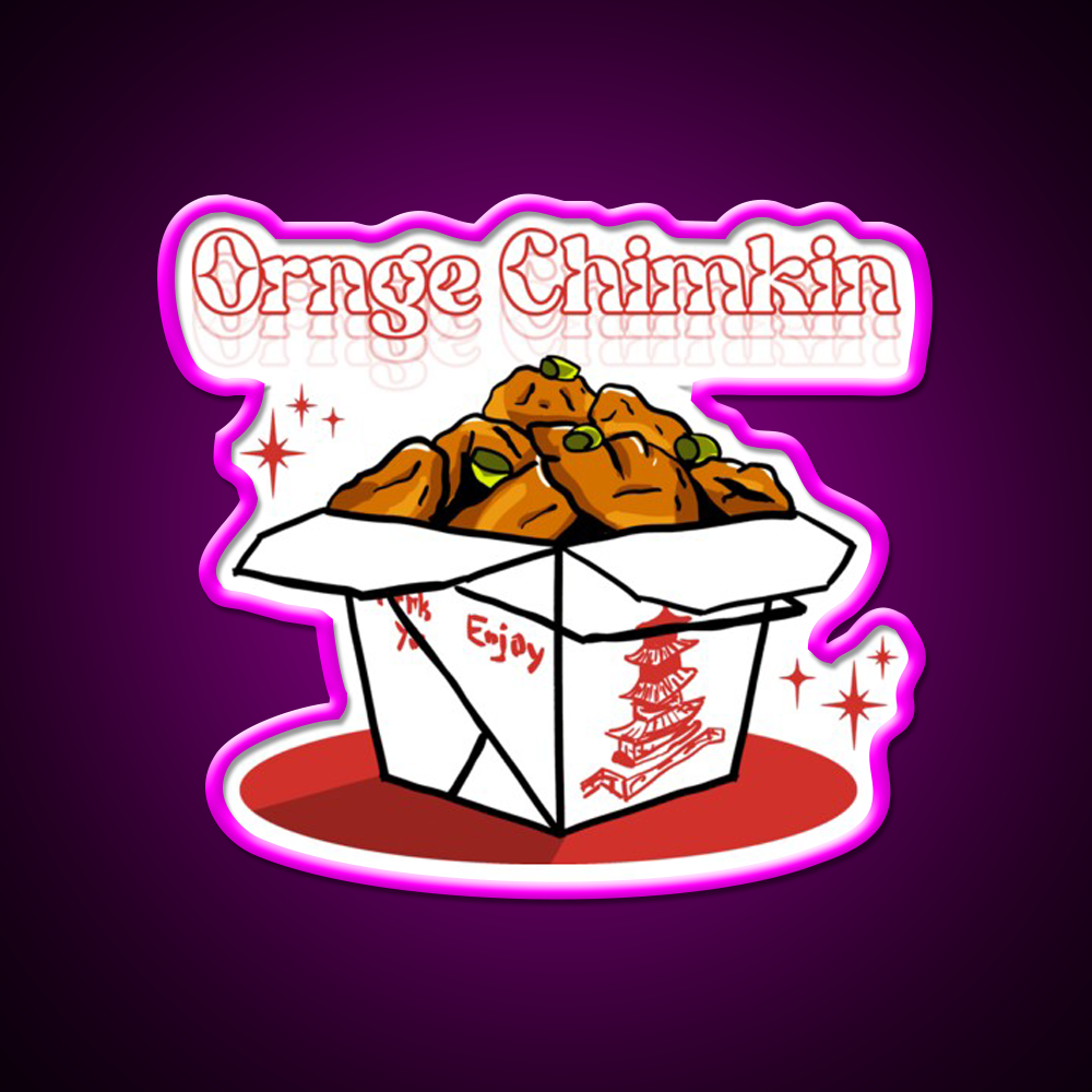 Ornge Chimkin Led Neon Sign Chinese Food Rgb Color