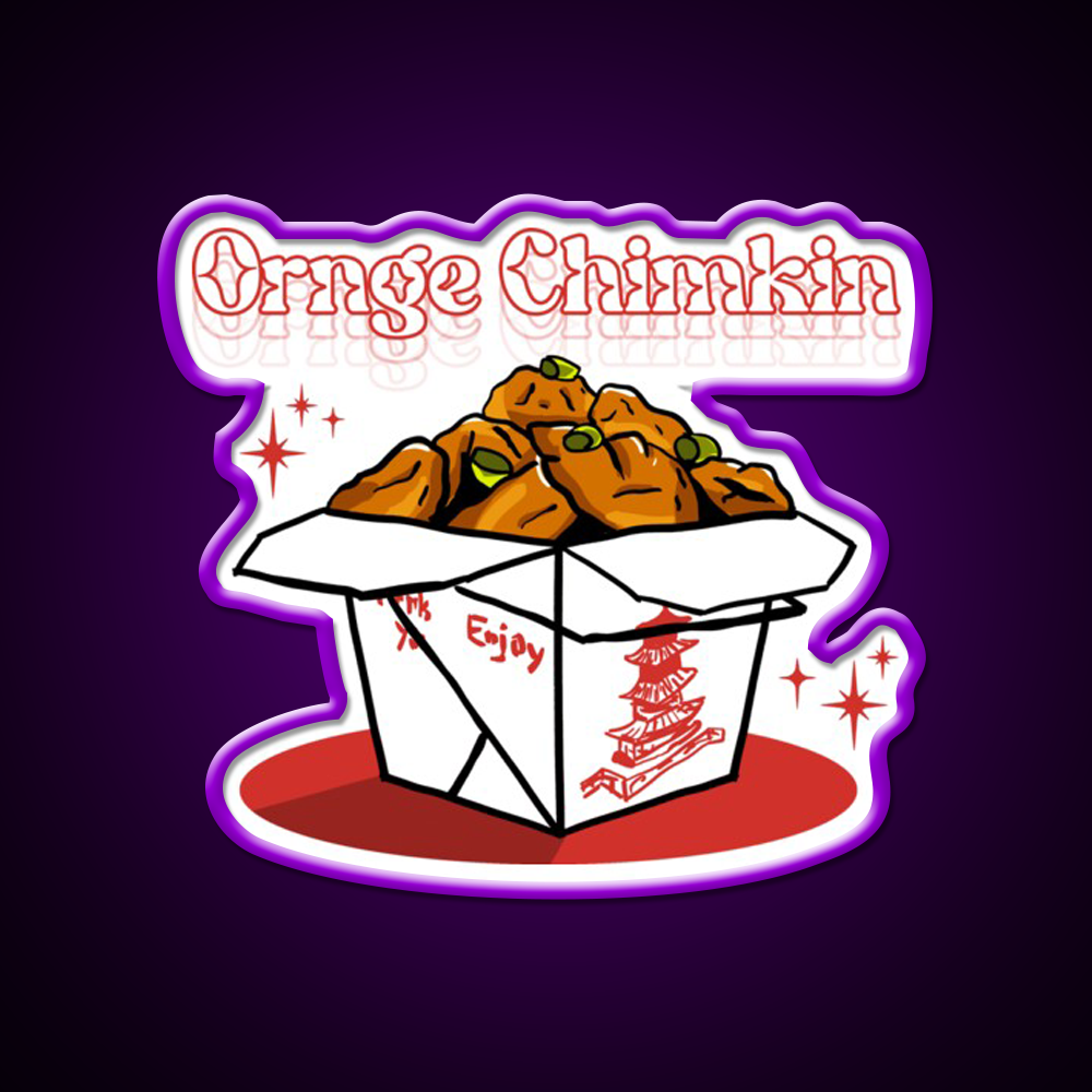 Ornge Chimkin Led Neon Sign Chinese Food Rgb Color