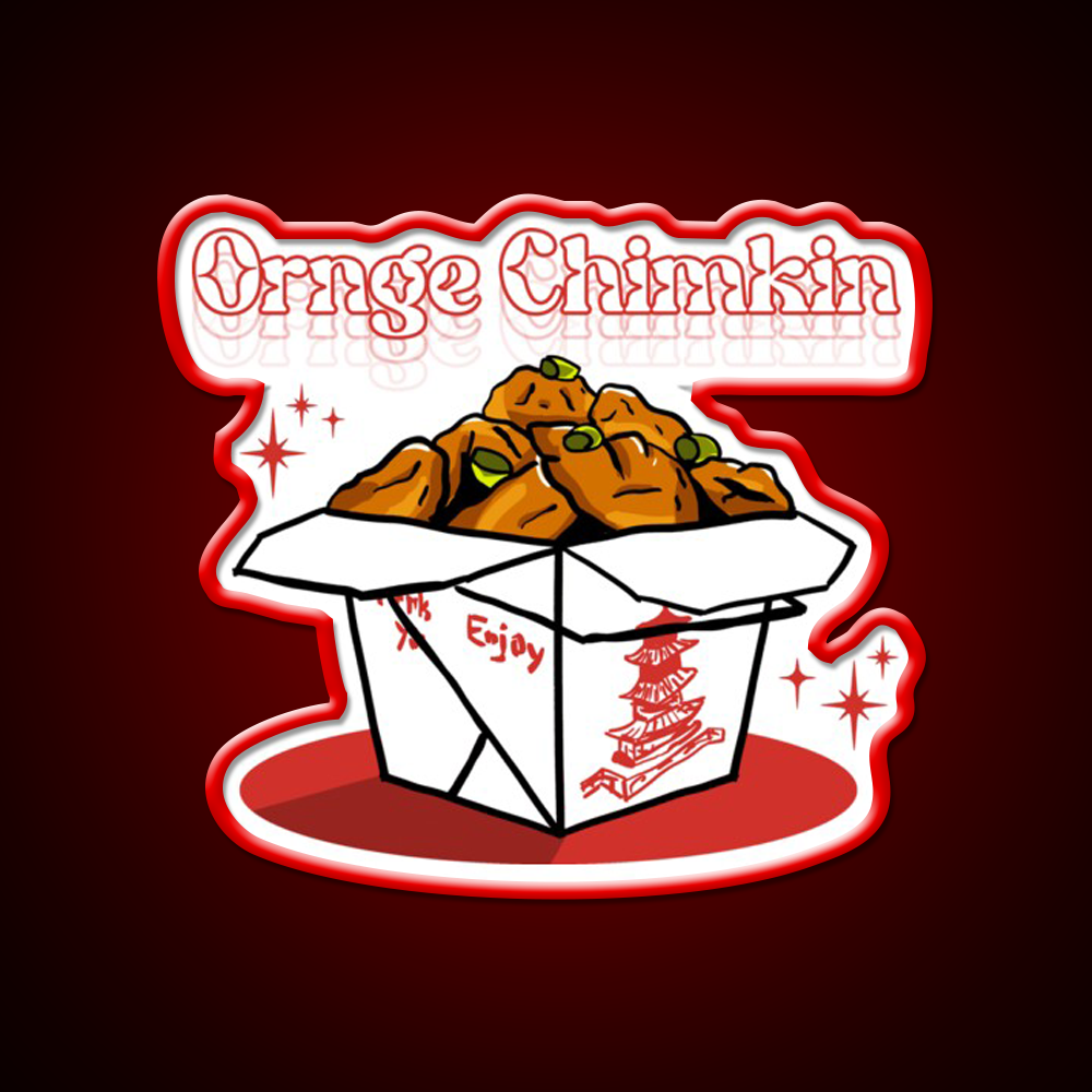 Ornge Chimkin Led Neon Sign Chinese Food Rgb Color