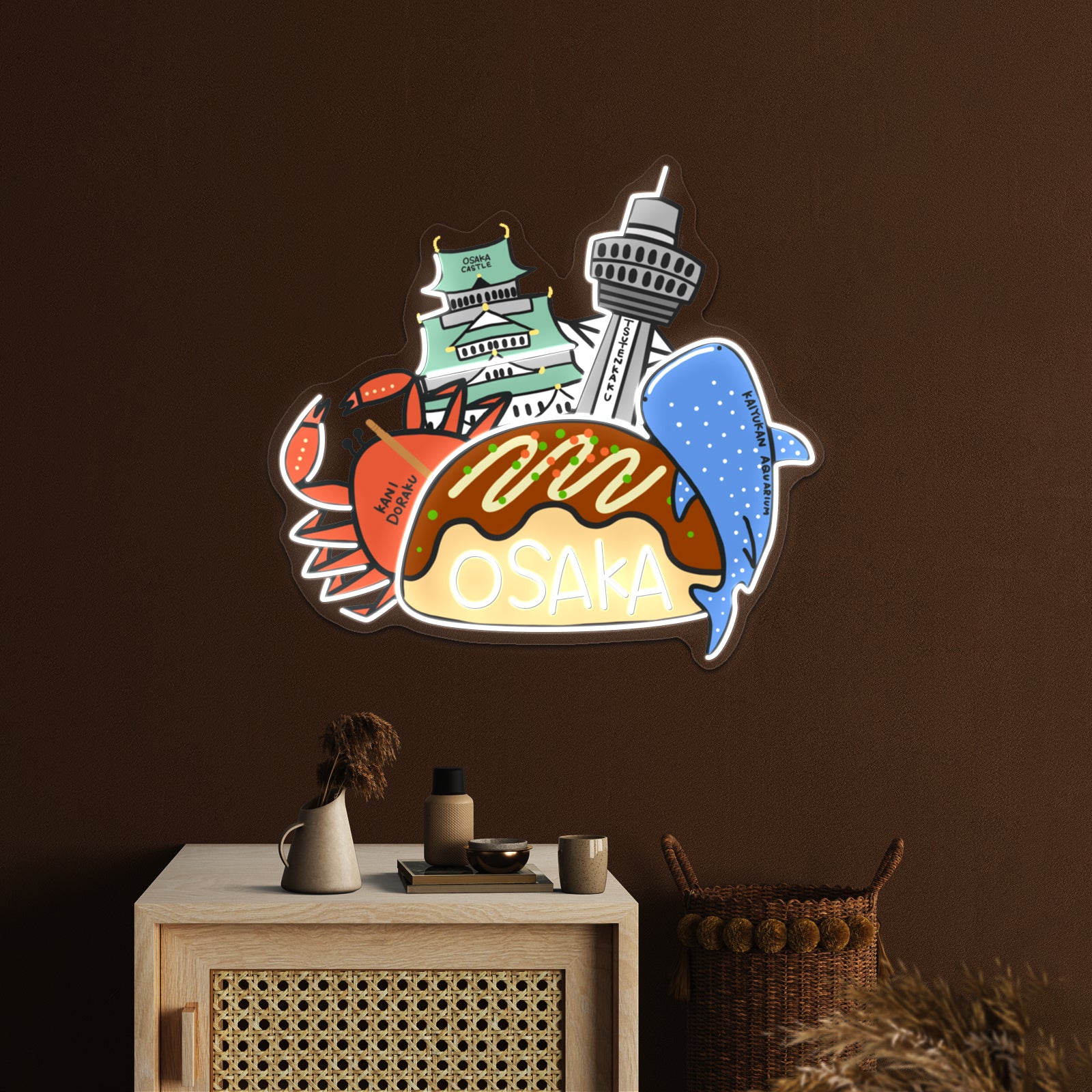 Osaka Love Japan Cute Funny Artwork Neon Wall Sign | Shineneon