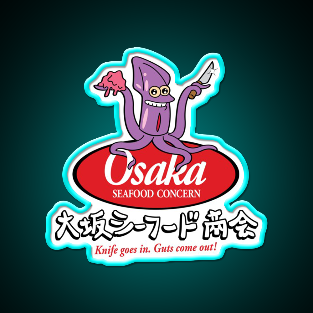Osaka Seafood Concern Beer Bar Decor Led Neon Sign Rgb Color