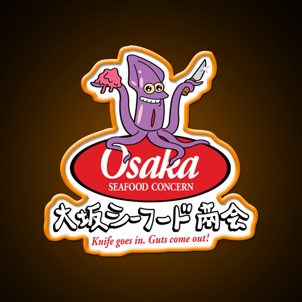 Osaka Seafood Concern Beer Bar Decor Led Neon Sign Rgb Color