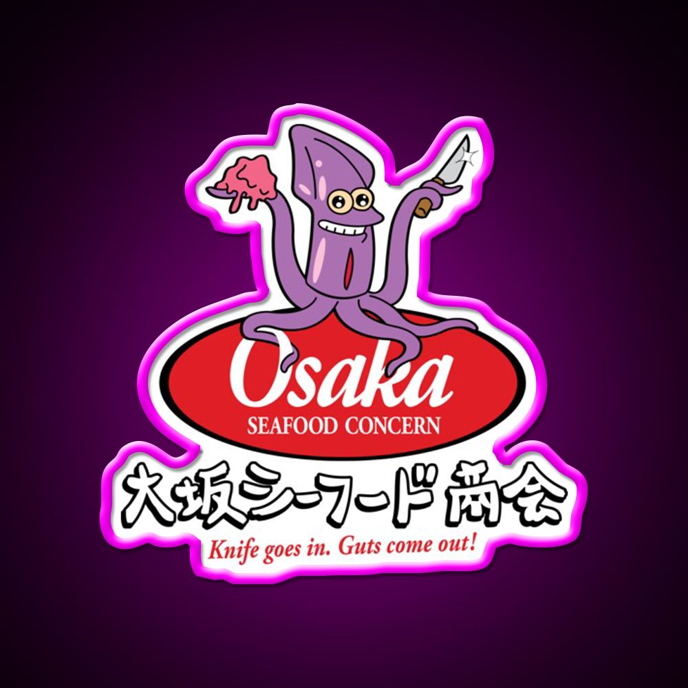 Osaka Seafood Concern Beer Bar Decor Led Neon Sign Rgb Color