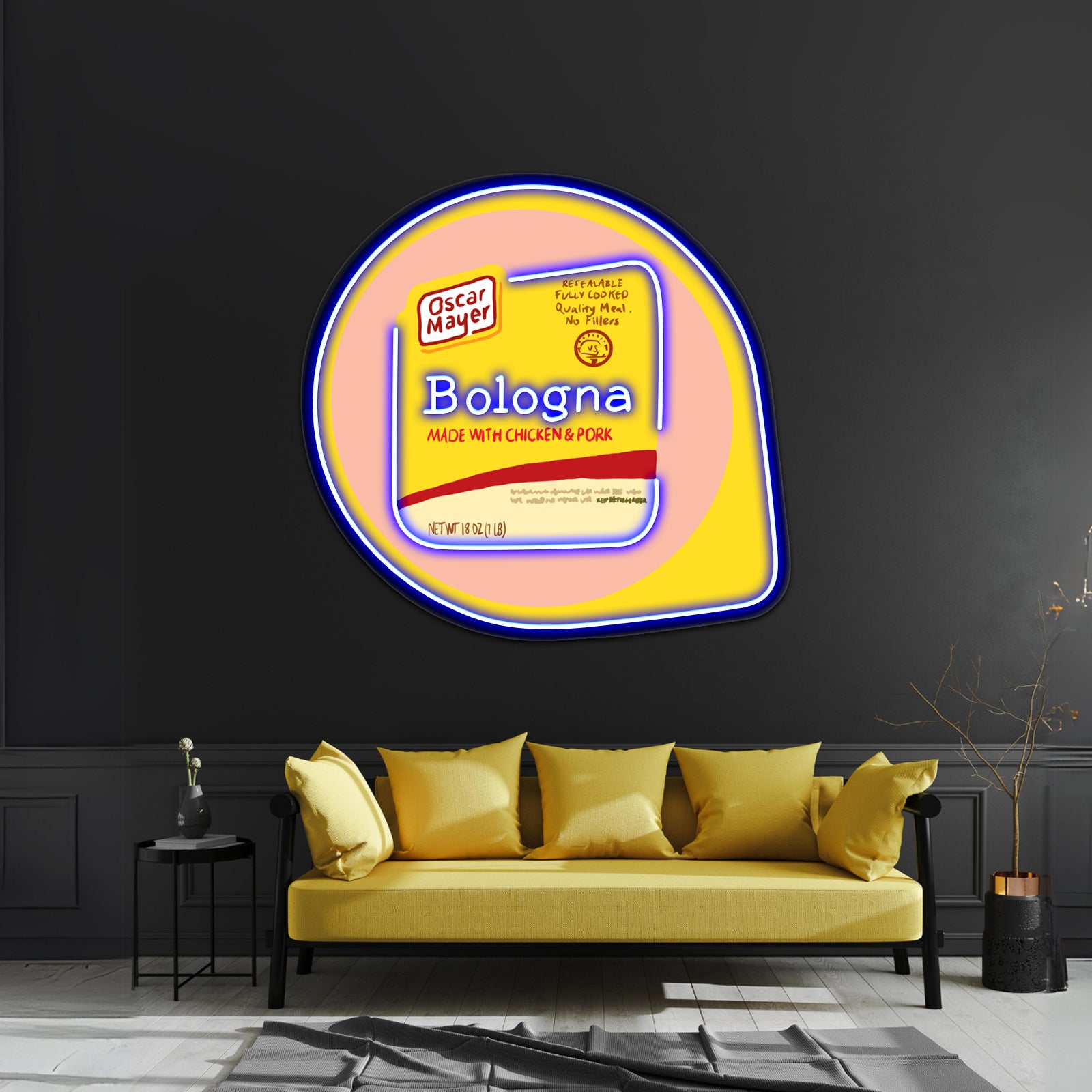 Oscar Mayer Bologna Illustration Artwork Neon Wall Sign | Shineneon