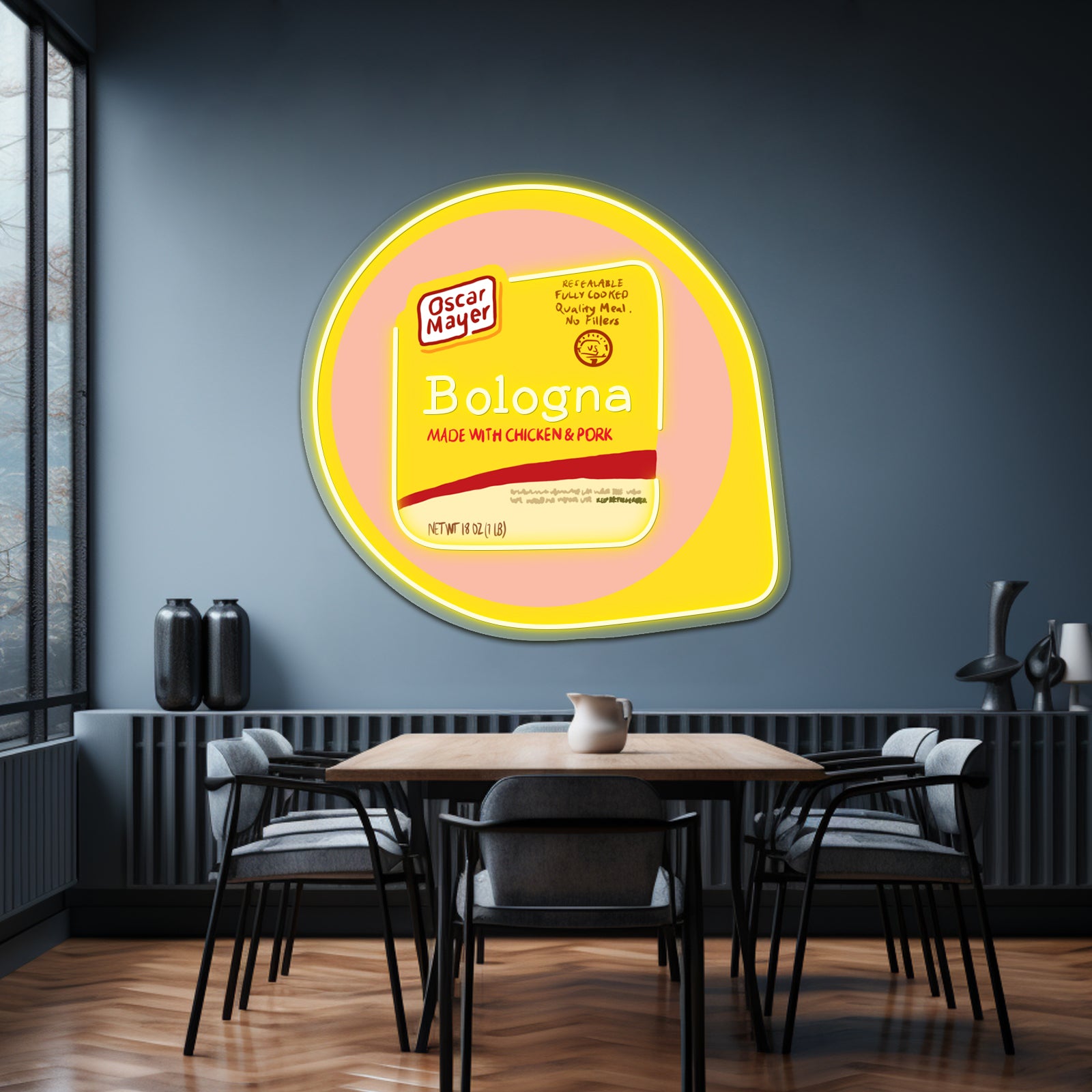 Oscar Mayer Bologna Illustration Artwork Neon Wall Sign | Shineneon