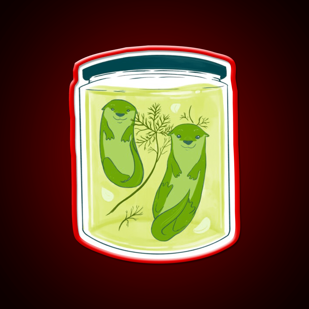 Otter Pickle Jar Snack Food Led Neon Sign Rgb Color - Shineneon