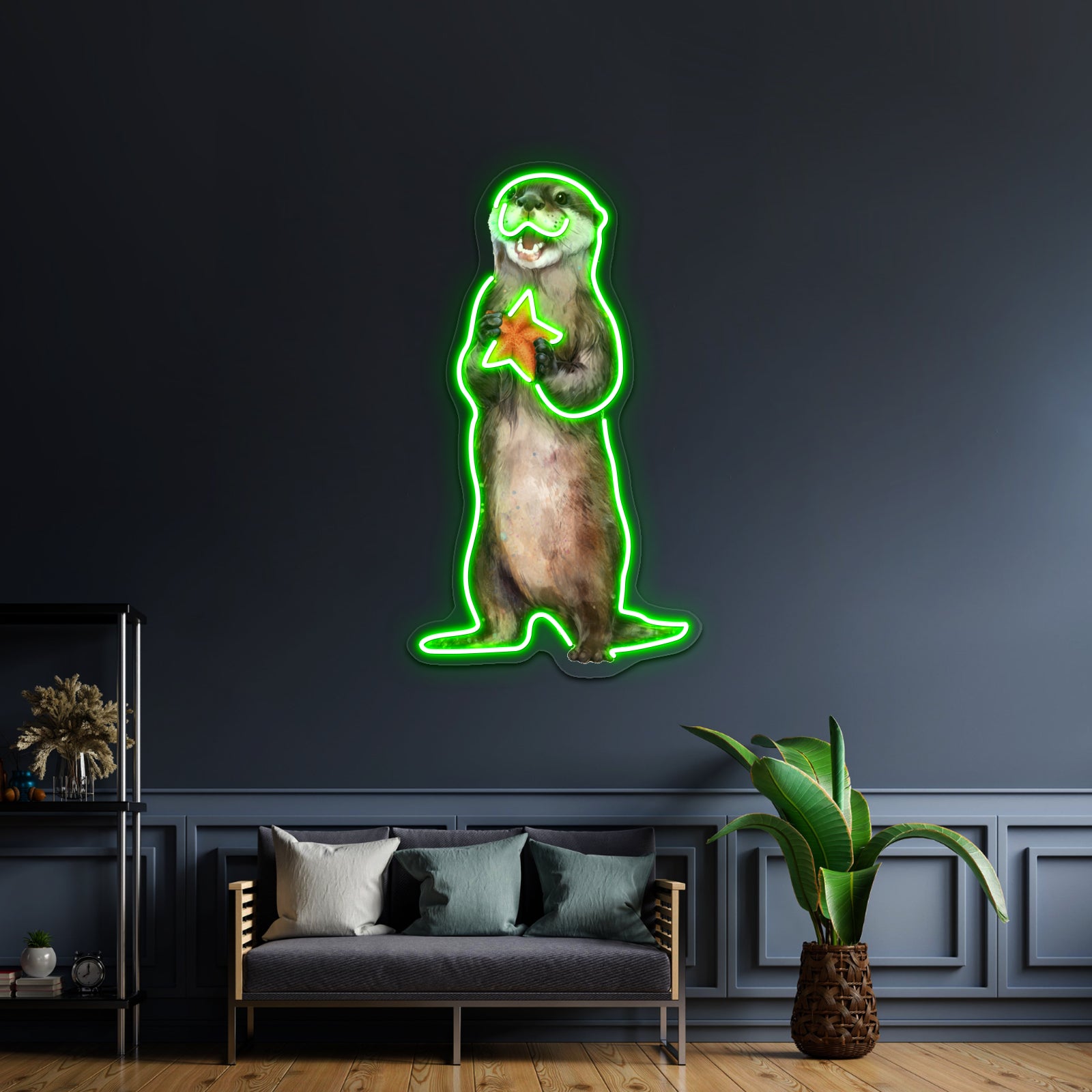 Otterly Delighted Otter Artwork Neon Wall Sign | Shineneon