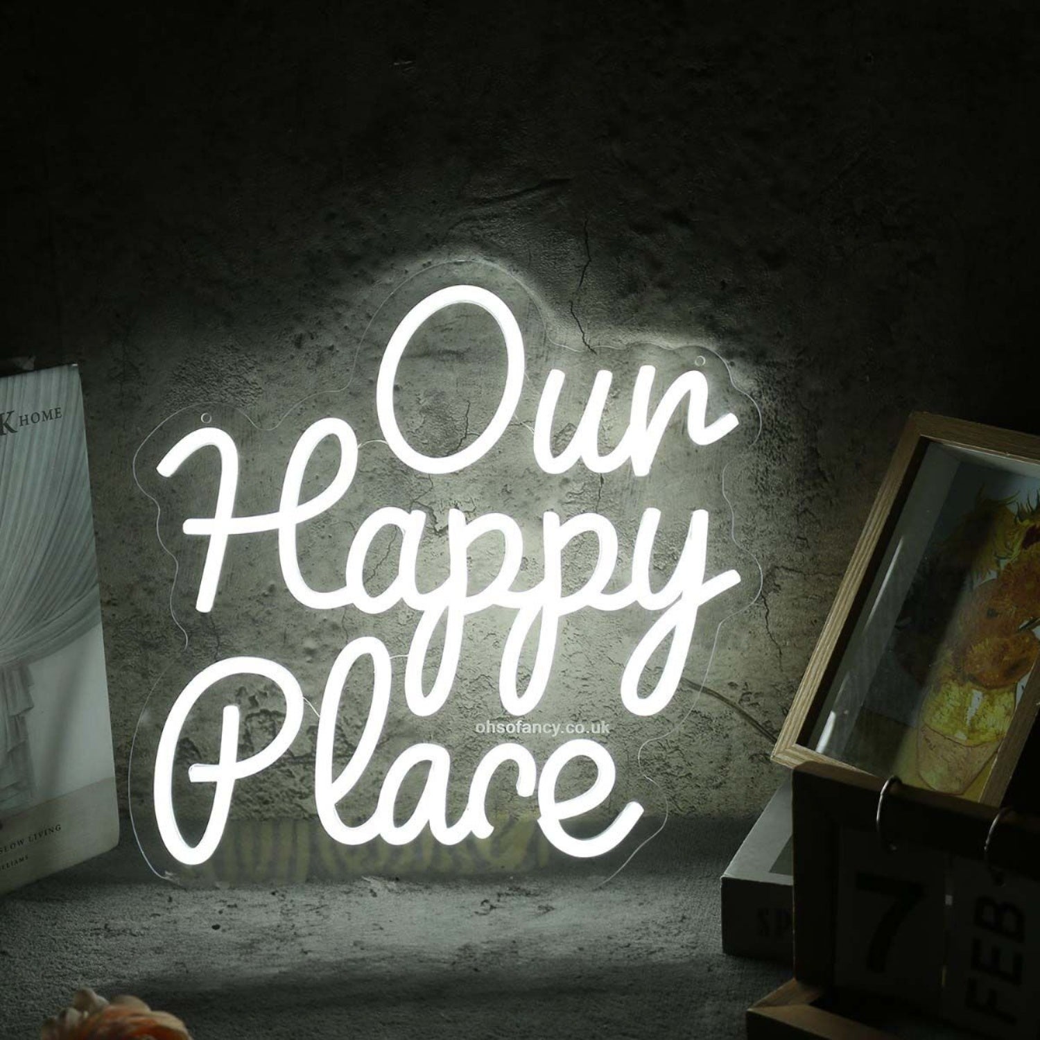Our Happy Place White Led Neon Sign | Shineneon