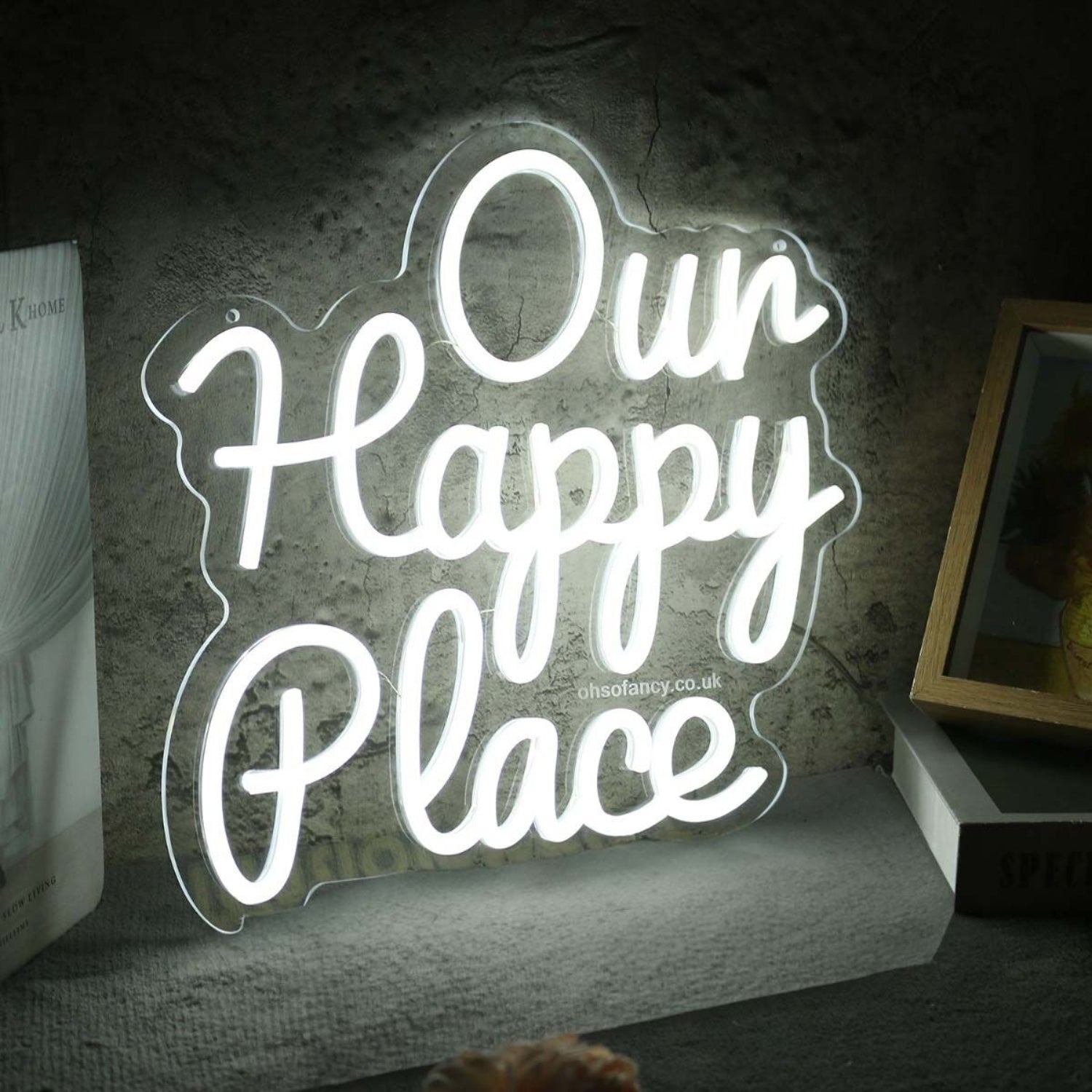 Our Happy Place White Led Neon Sign - Shineneon